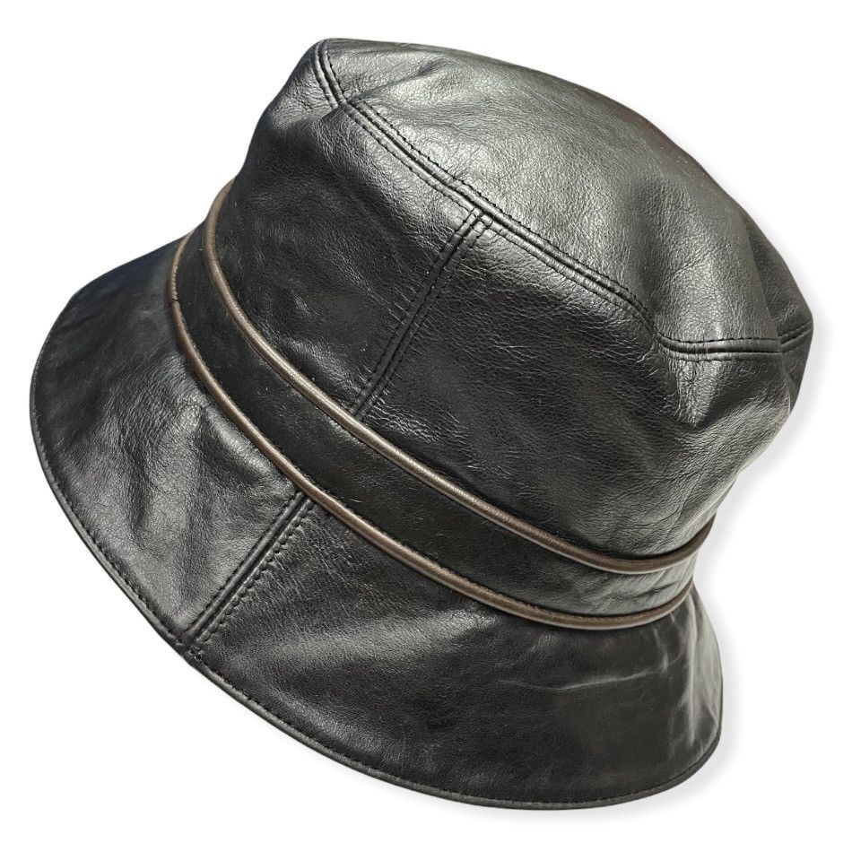 Coach × Genuine Leather × Vintage FIRE SALE!! Vintage COACH Leather Bucket Hat Size ONE SIZE - 6 Thumbnail