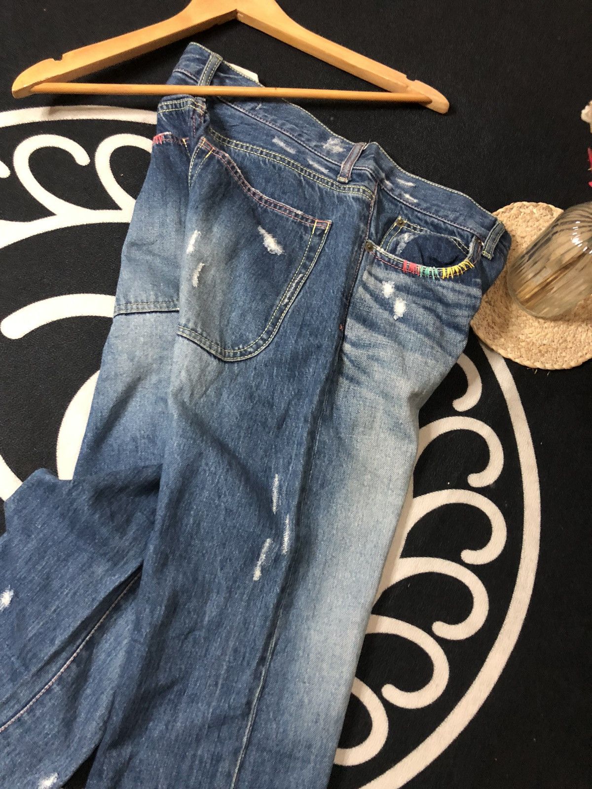 Designer × Issey Miyake × Tsumori Chisato VINTAGE TSUMORI CHISATO ISSEY MIYAKE DISTRESED DENIM JEANS Size US 31 - 11 Thumbnail