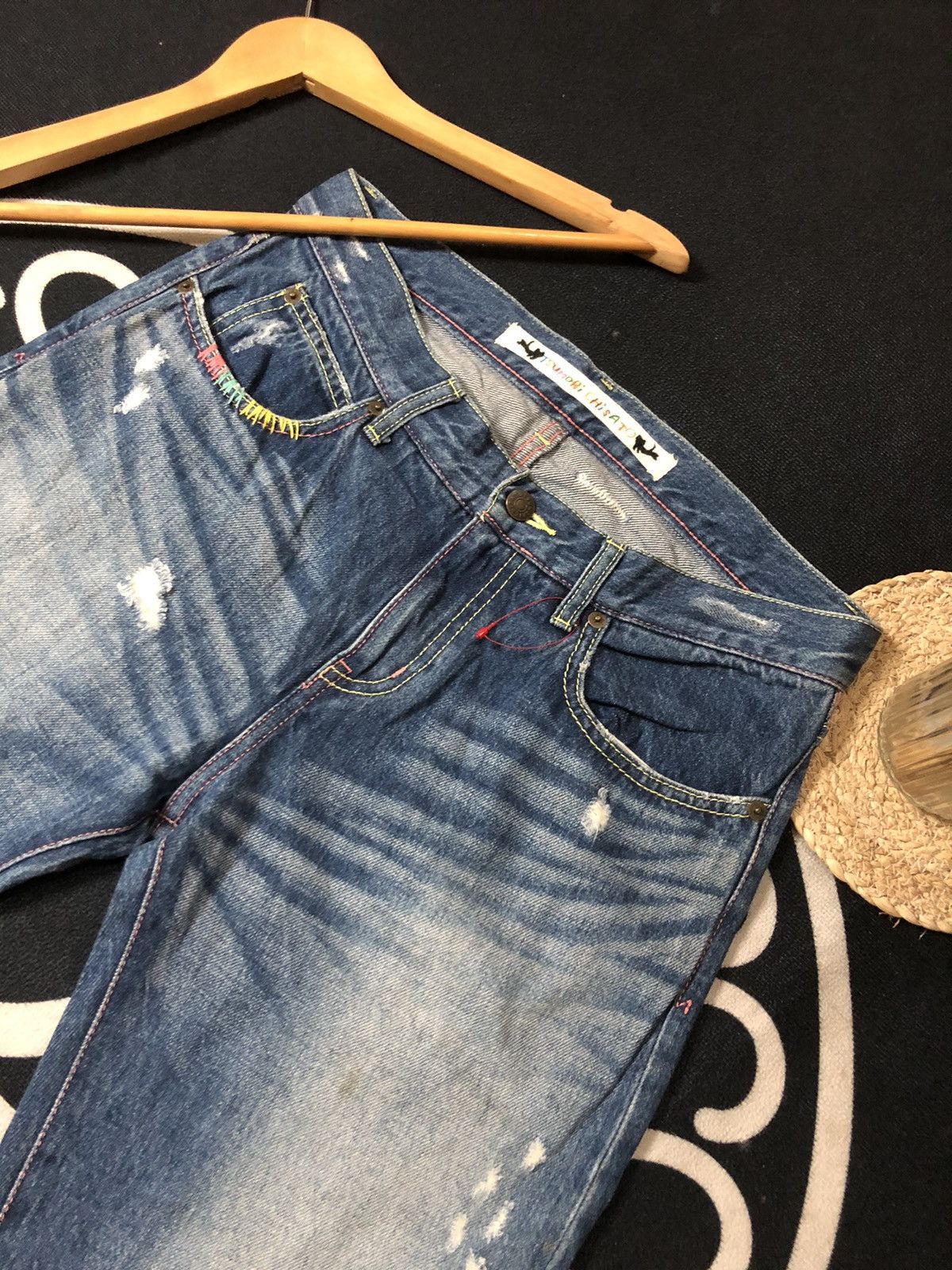 Designer × Issey Miyake × Tsumori Chisato VINTAGE TSUMORI CHISATO ISSEY MIYAKE DISTRESED DENIM JEANS Size US 31 - 2 Thumbnail
