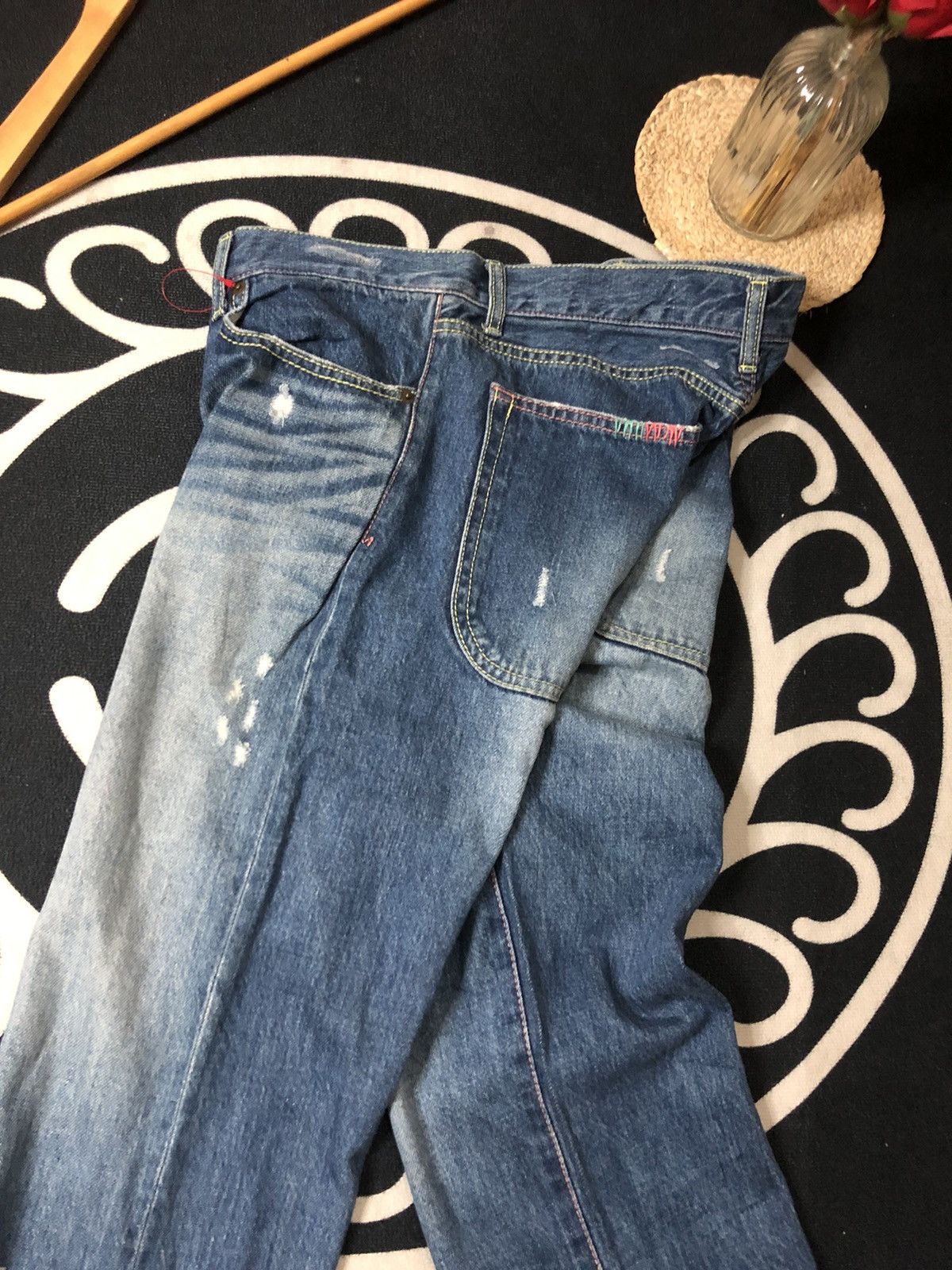 Designer × Issey Miyake × Tsumori Chisato VINTAGE TSUMORI CHISATO ISSEY MIYAKE DISTRESED DENIM JEANS Size US 31 - 13 Thumbnail
