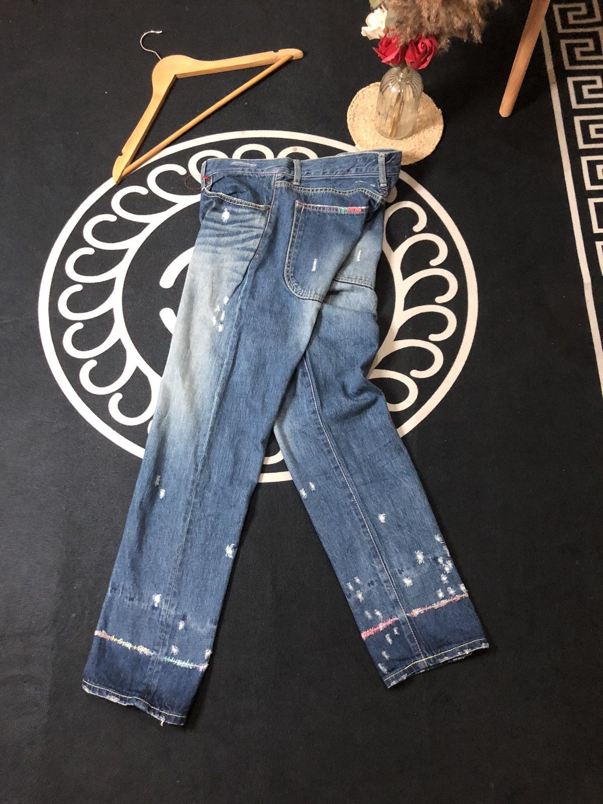 Designer × Issey Miyake × Tsumori Chisato VINTAGE TSUMORI CHISATO ISSEY MIYAKE DISTRESED DENIM JEANS Size US 31 - 12 Thumbnail