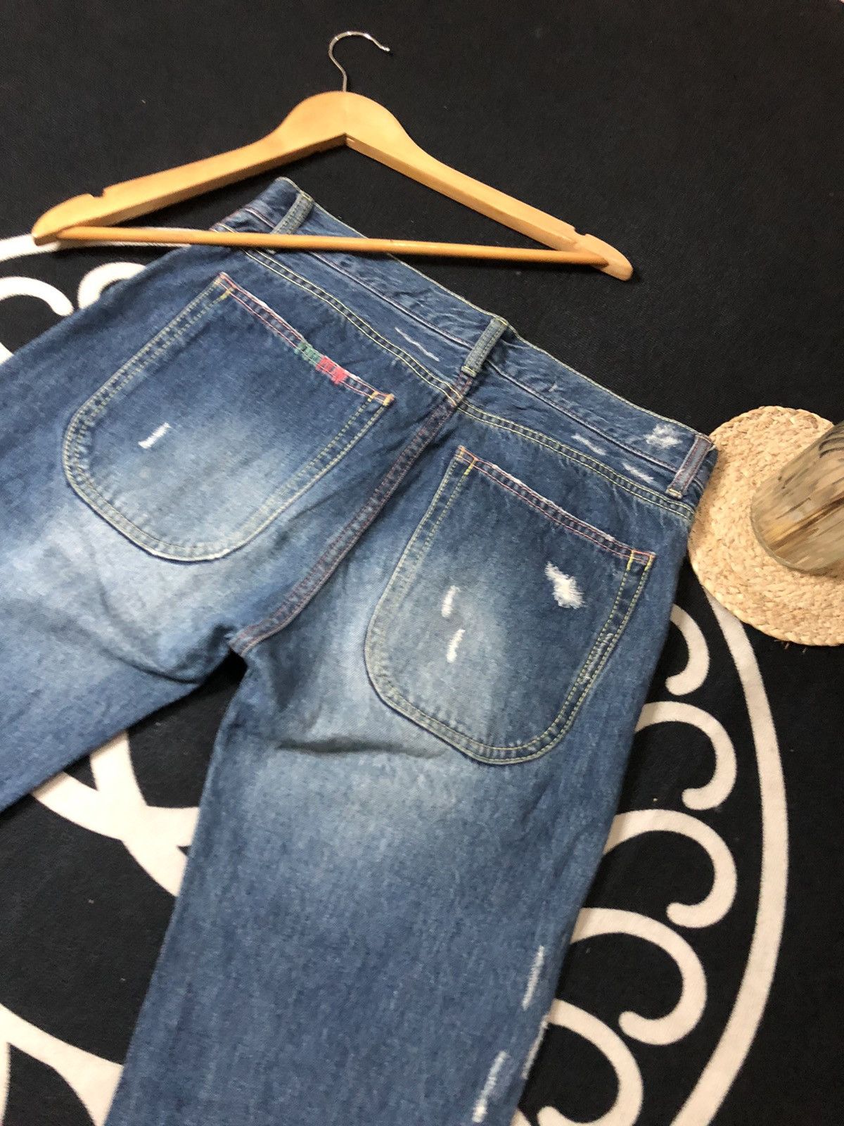 Designer × Issey Miyake × Tsumori Chisato VINTAGE TSUMORI CHISATO ISSEY MIYAKE DISTRESED DENIM JEANS Size US 31 - 9 Thumbnail