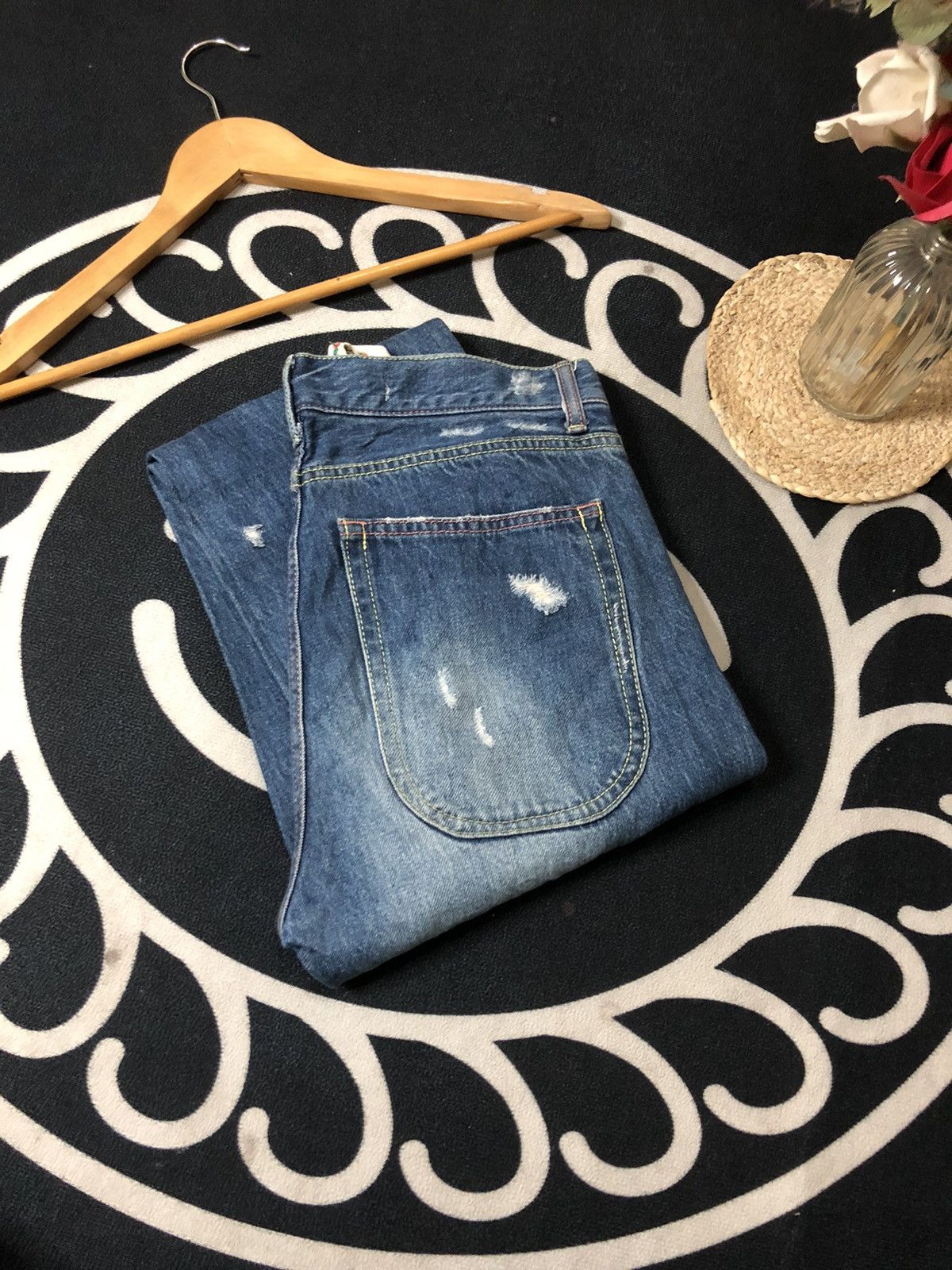 Designer × Issey Miyake × Tsumori Chisato VINTAGE TSUMORI CHISATO ISSEY MIYAKE DISTRESED DENIM JEANS Size US 31 - 17 Thumbnail
