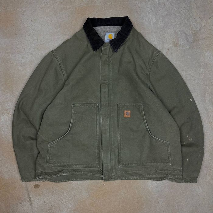 Vintage 00s Faded Olive Green Cropped Carhartt Arctic Jacket XL O60 ...