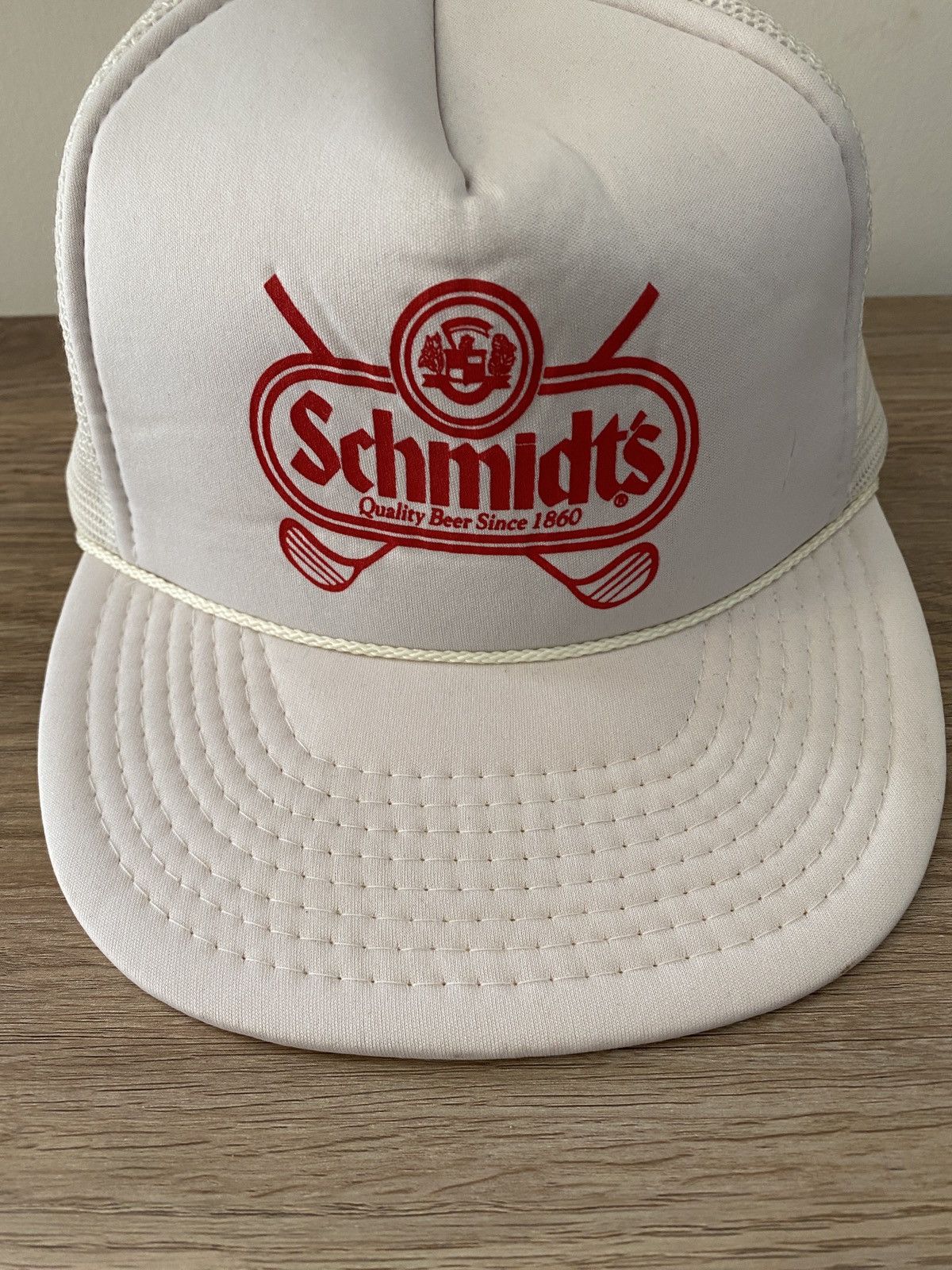 Vintage Vintage 80’s Schmidt’s Beer Golf Trucker Hat Snap Back Cap Size ONE SIZE - 3 Thumbnail