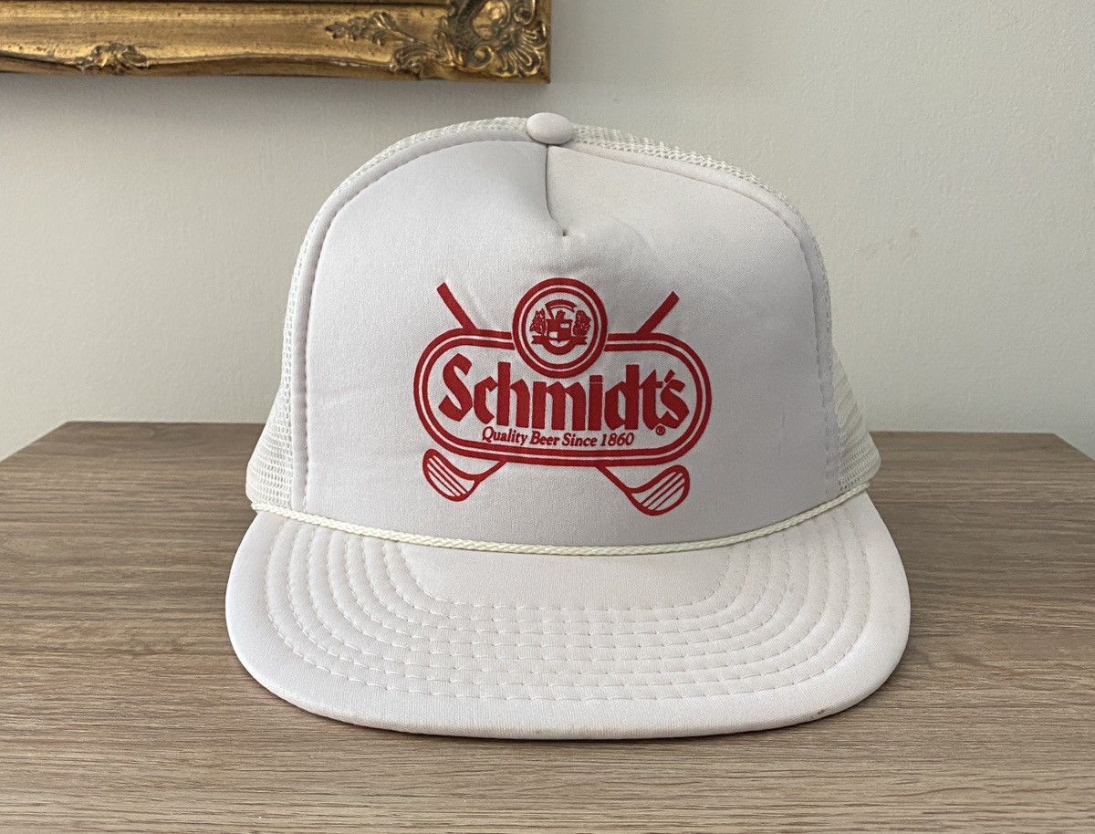 Vintage Vintage 80’s Schmidt’s Beer Golf Trucker Hat Snap Back Cap Size ONE SIZE - 1 Thumbnail