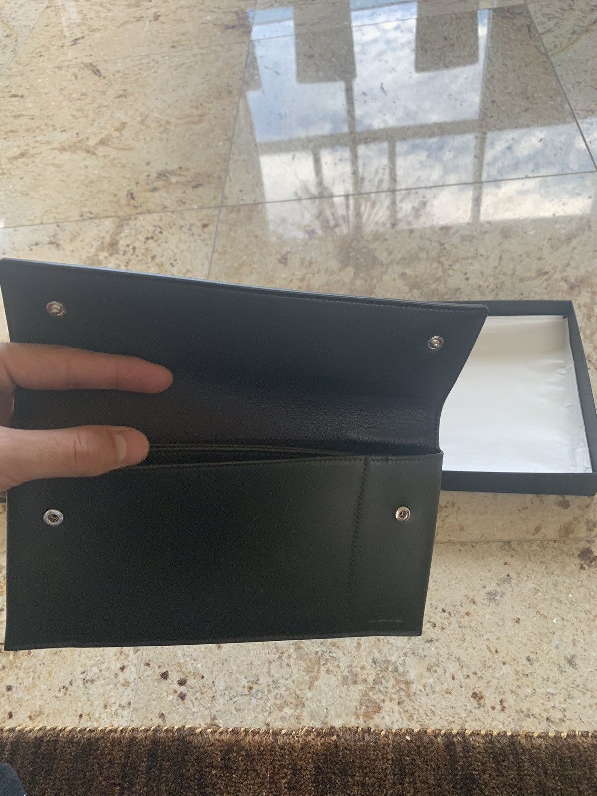 Jil Sander Travel Wallet in Black Leather Size ONE SIZE - 7 Thumbnail