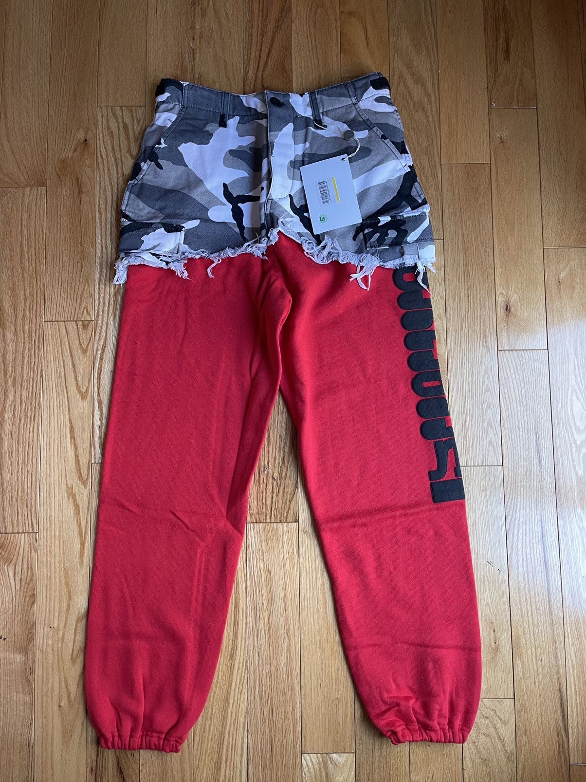 image of Vetements Ss19 Runway Camo Hybrid Cargo / Sweatpants, Men's (Size 30)