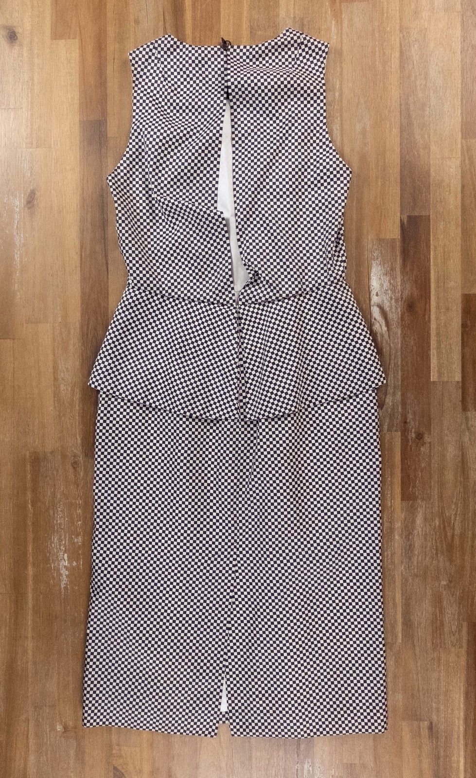 Dries Van Noten DRIES VAN NOTEN black white checker plaid silk midi dress Size XS / US 0-2 / IT 36-38 - 7 Thumbnail