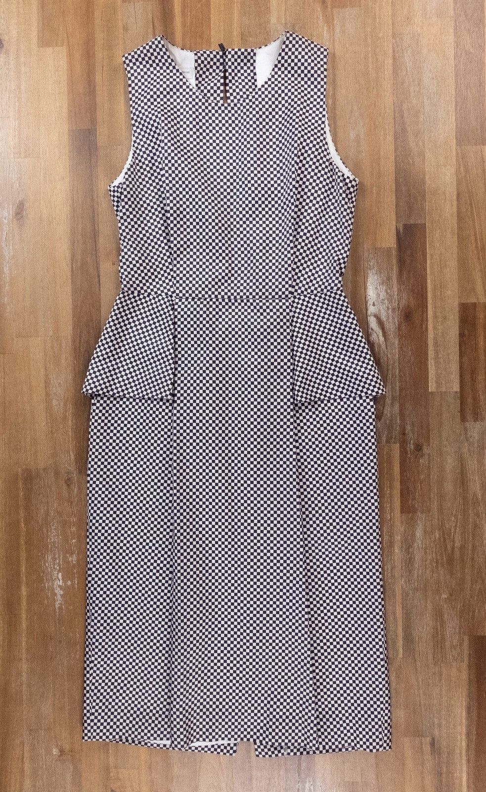 Dries Van Noten DRIES VAN NOTEN black white checker plaid silk midi dress Size XS / US 0-2 / IT 36-38 - 1 Thumbnail