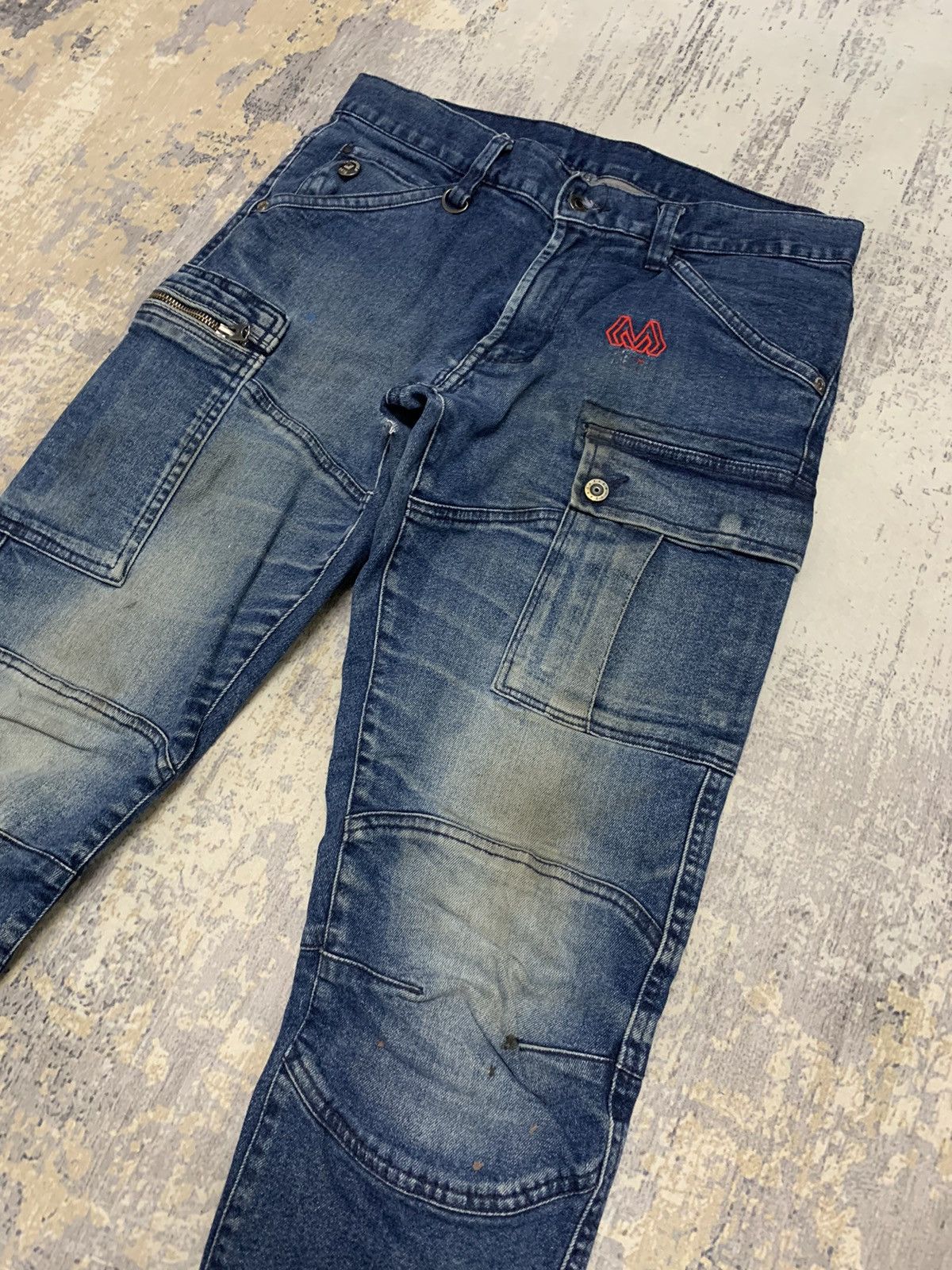 Japanese Brand Fieldcore Distressed Denim Tappered Jeans 31x30 Size US 31 - 3 Thumbnail