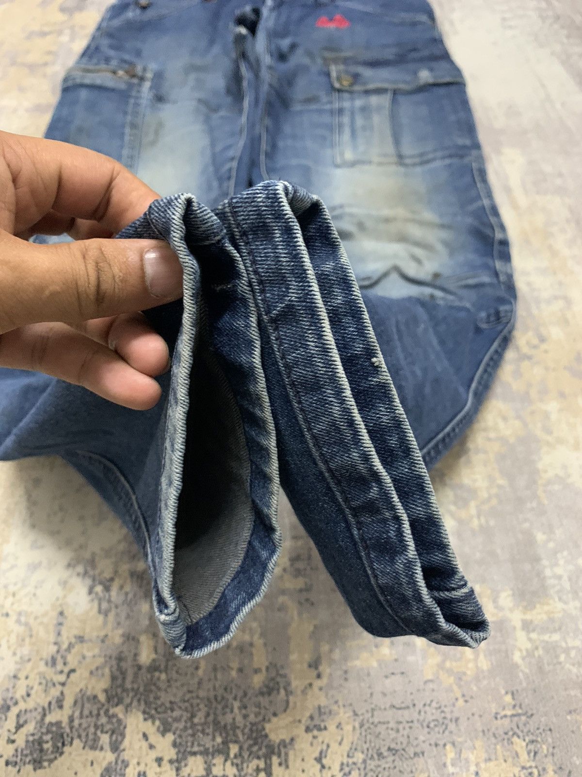 Japanese Brand Fieldcore Distressed Denim Tappered Jeans 31x30 Size US 31 - 7 Thumbnail