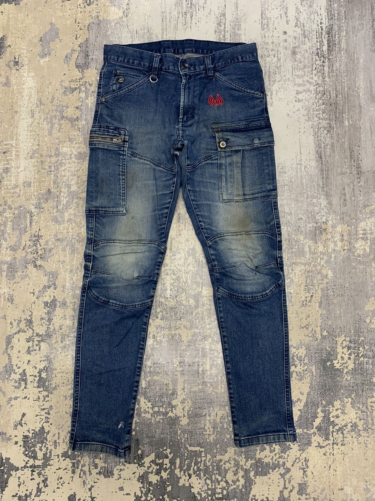 Japanese Brand Fieldcore Distressed Denim Tappered Jeans 31x30 Size US 31 - 1 Thumbnail