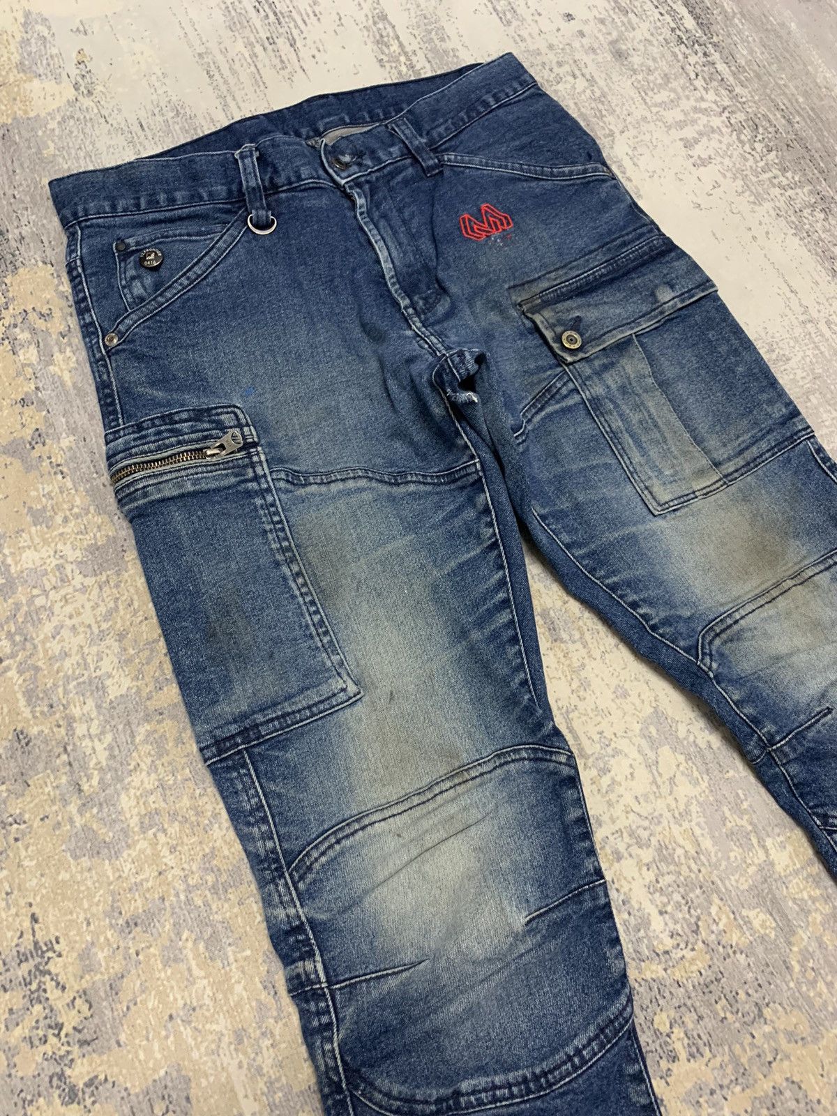 Japanese Brand Fieldcore Distressed Denim Tappered Jeans 31x30 Size US 31 - 2 Thumbnail