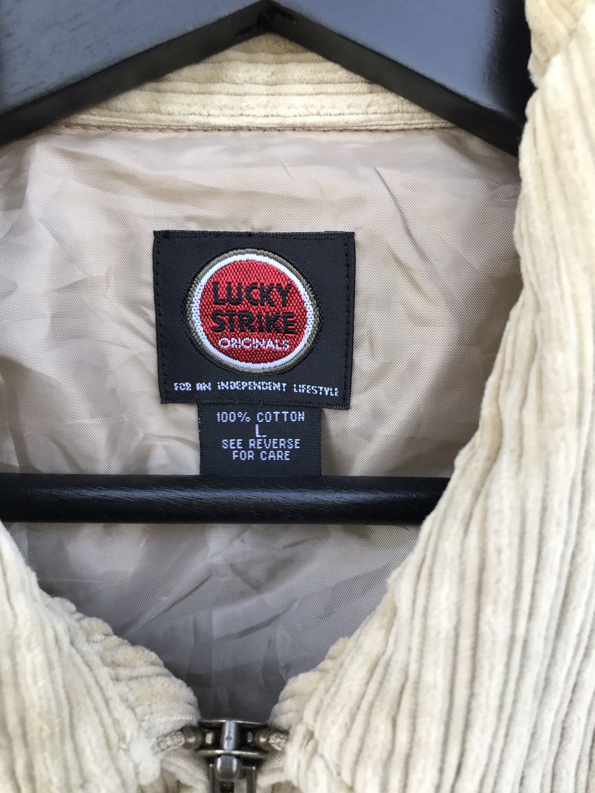 Vintage Vintage Lucky Strike Corduroy Zipper Jacket Size US L / EU 52-54 / 3 - 3 Thumbnail