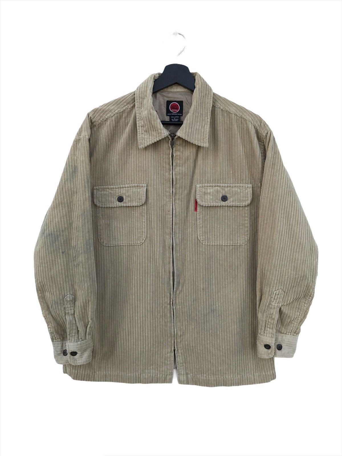 Vintage Vintage Lucky Strike Corduroy Zipper Jacket Size US L / EU 52-54 / 3 - 1 Thumbnail