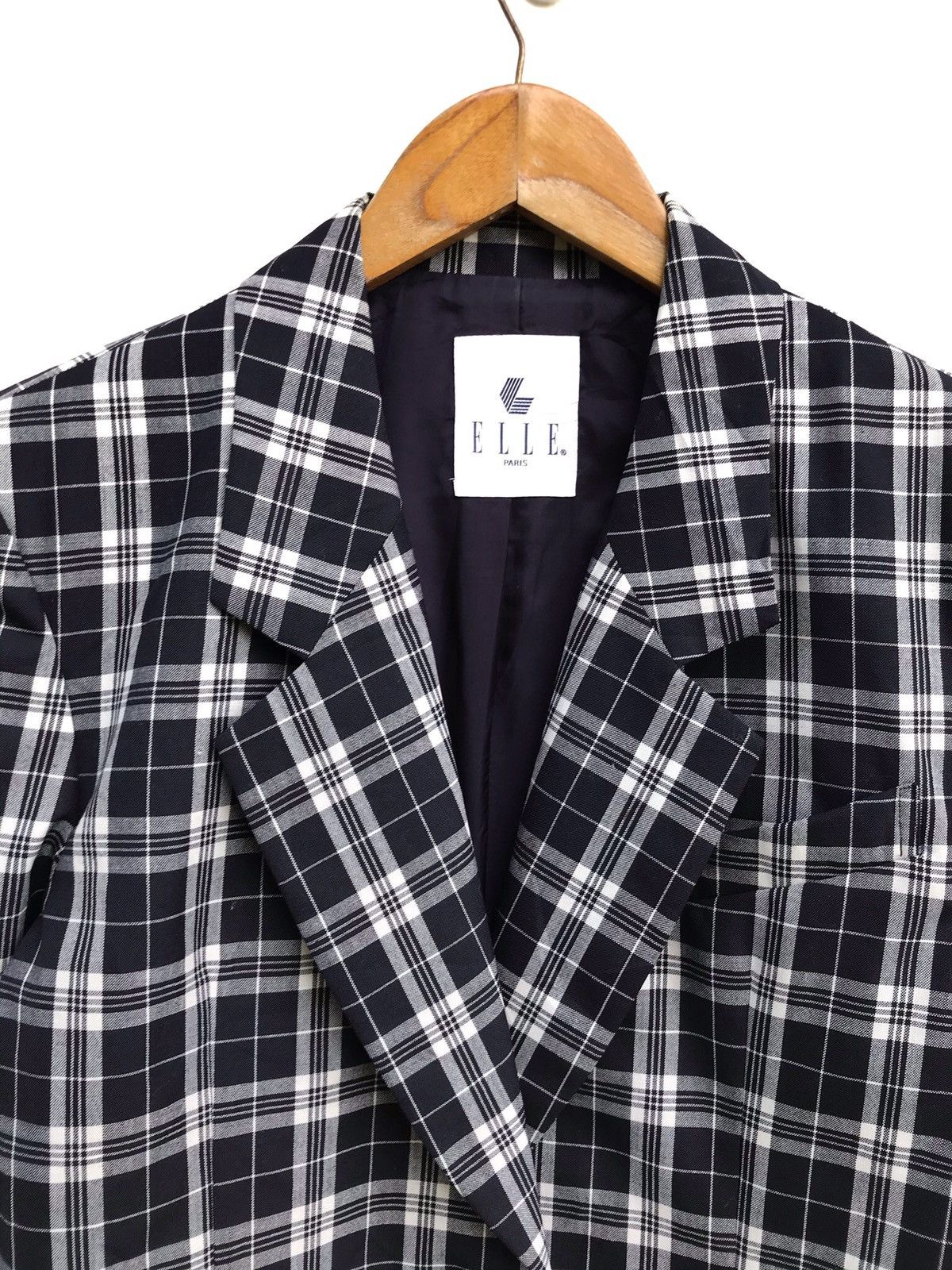 Japanese Brand Vintage Japanese Brand Elle Paris Checkered Wool Jacket Size US S / EU 44-46 / 1 - 3 Thumbnail