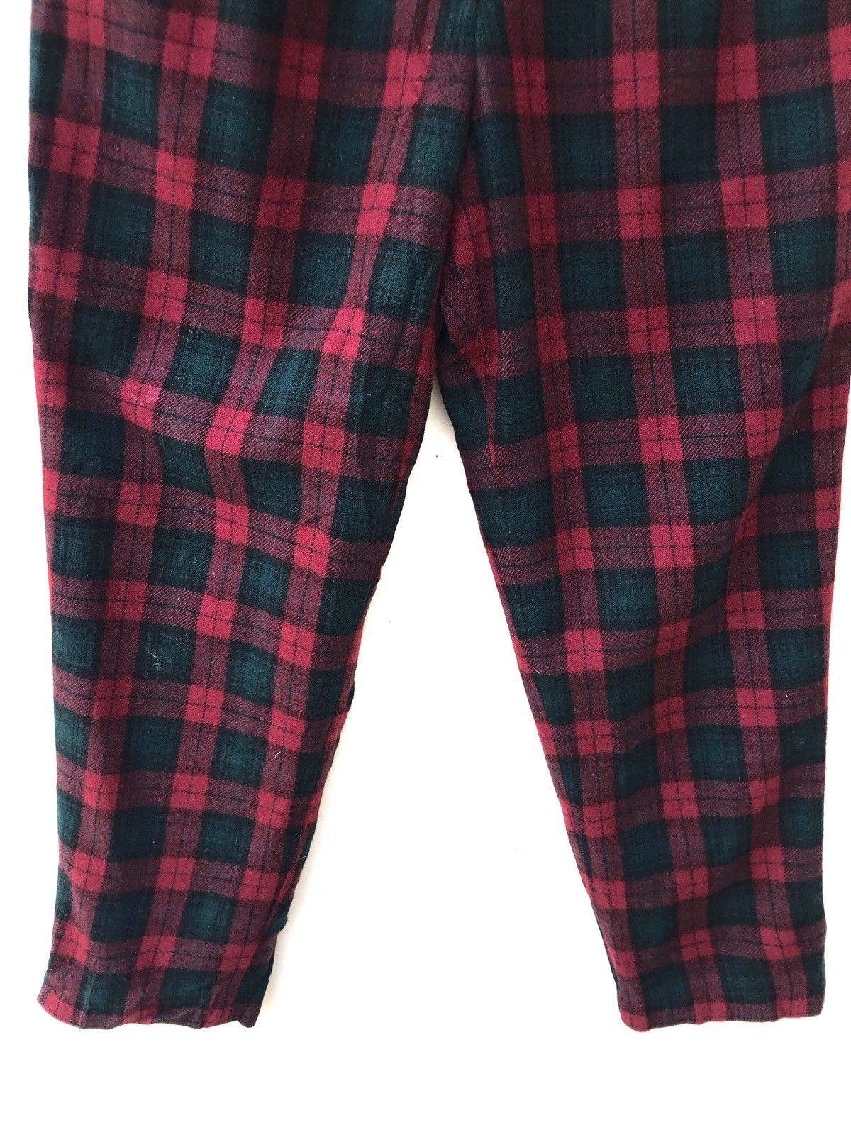 Japanese Brand Vintage Japanese Wool Baggy Cropped Checkered Pants Size US 26 / EU 42 - 4 Thumbnail