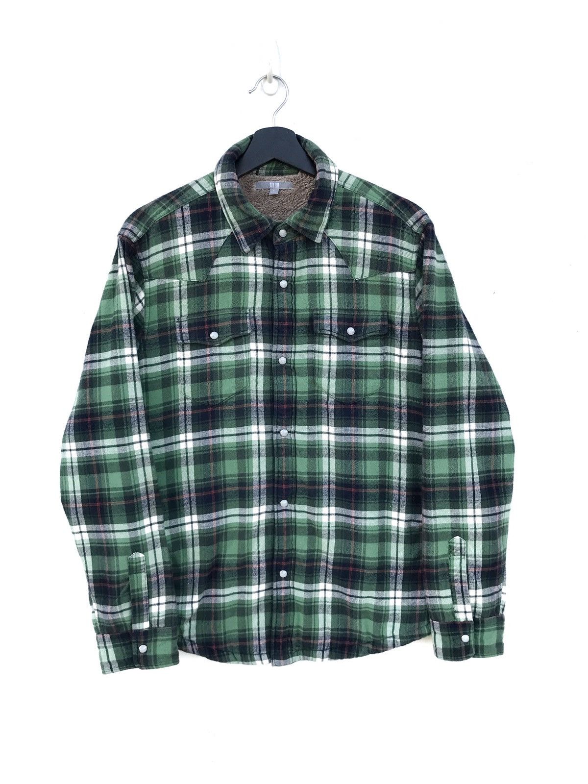 Uniqlo Uniqlo Checkered Button Flannel Fleece Lining Shirt Jacket Size US M / EU 48-50 / 2 - 1 Thumbnail