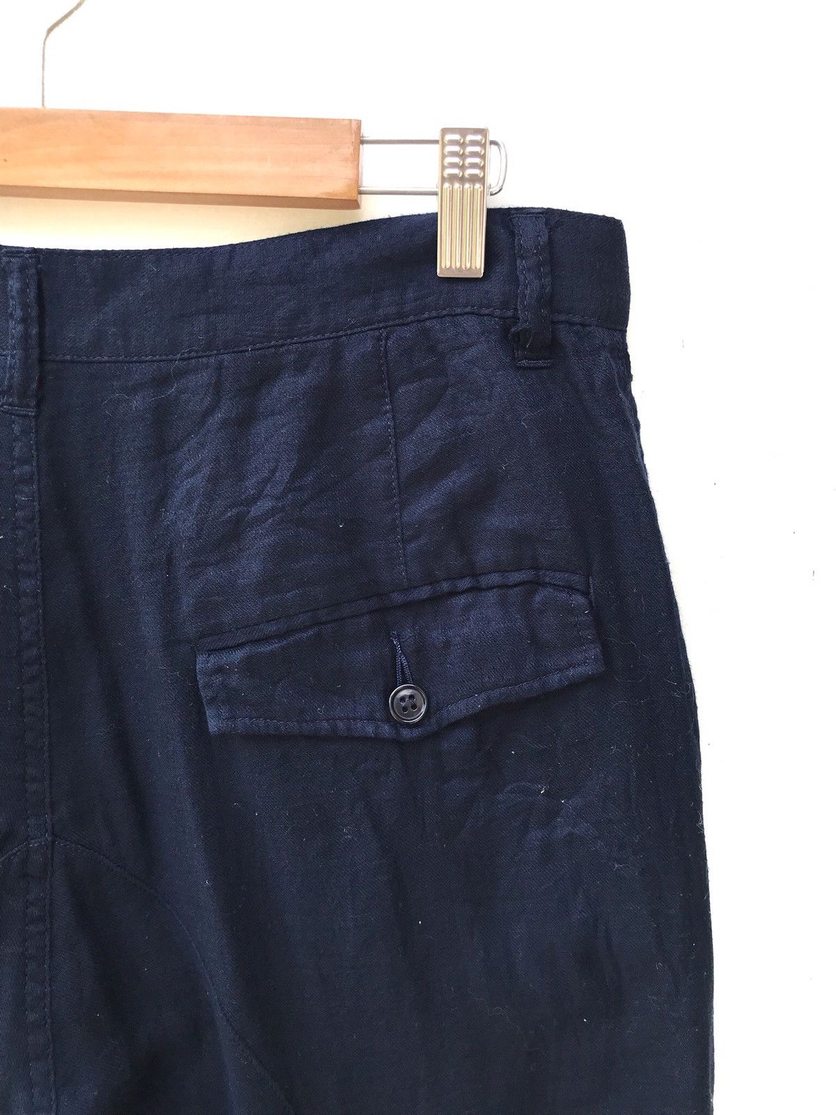 CABANE de ZUCCa ZUCCA Made In Japan Navy Dark Blue Baggy Cropped Pants Size US 33 - 6 Thumbnail