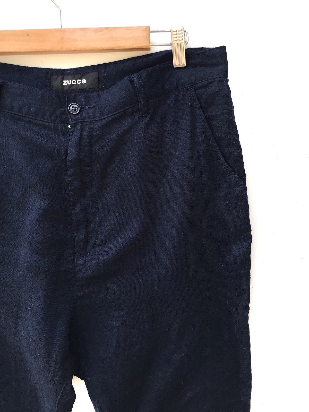 CABANE de ZUCCa ZUCCA Made In Japan Navy Dark Blue Baggy Cropped Pants Size US 33 - 5 Thumbnail