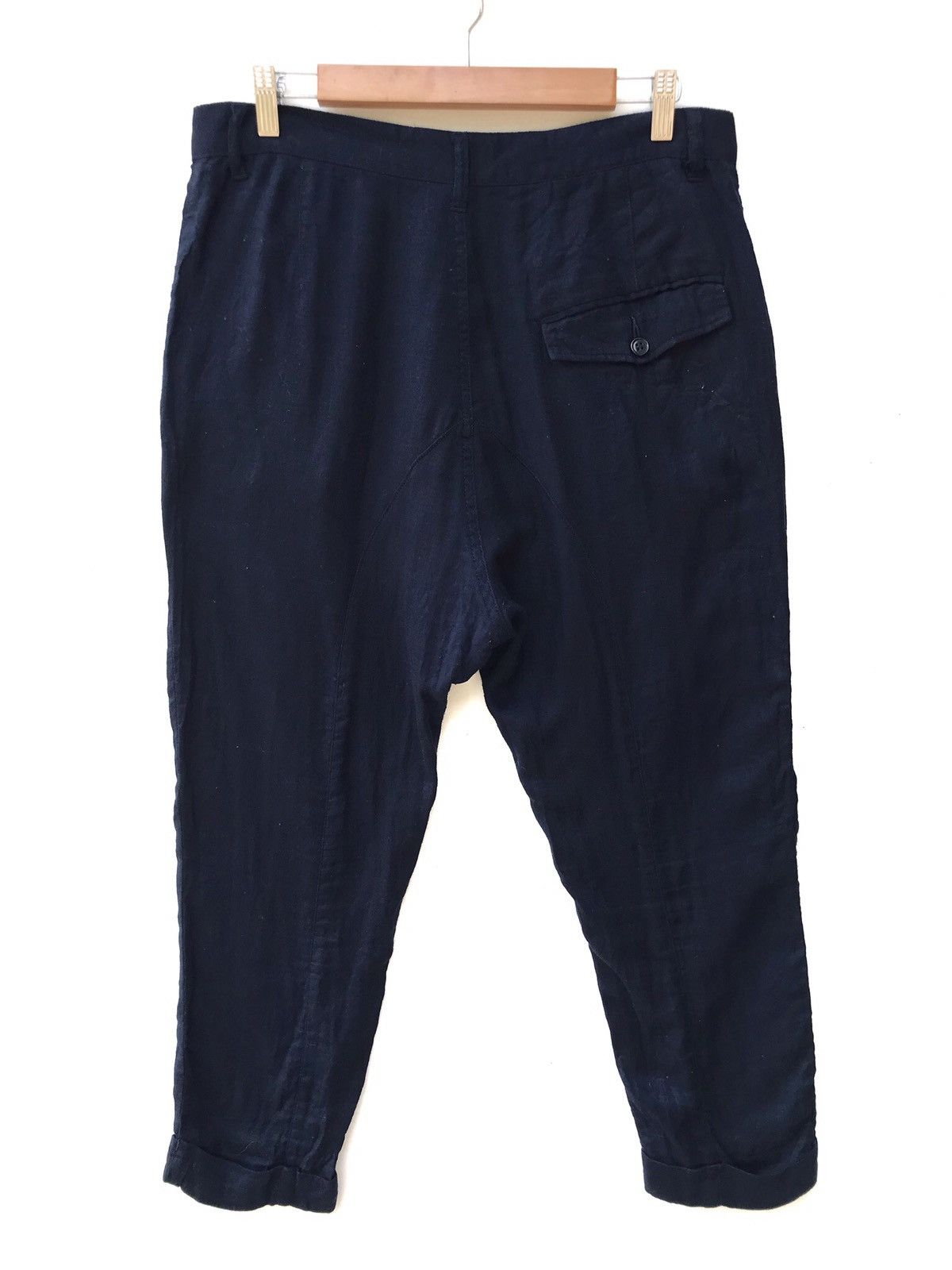 CABANE de ZUCCa ZUCCA Made In Japan Navy Dark Blue Baggy Cropped Pants Size US 33 - 3 Thumbnail