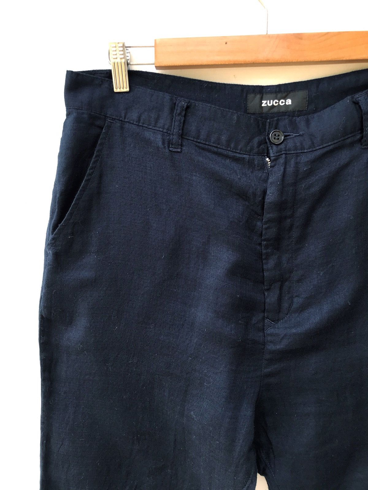 CABANE de ZUCCa ZUCCA Made In Japan Navy Dark Blue Baggy Cropped Pants Size US 33 - 2 Thumbnail