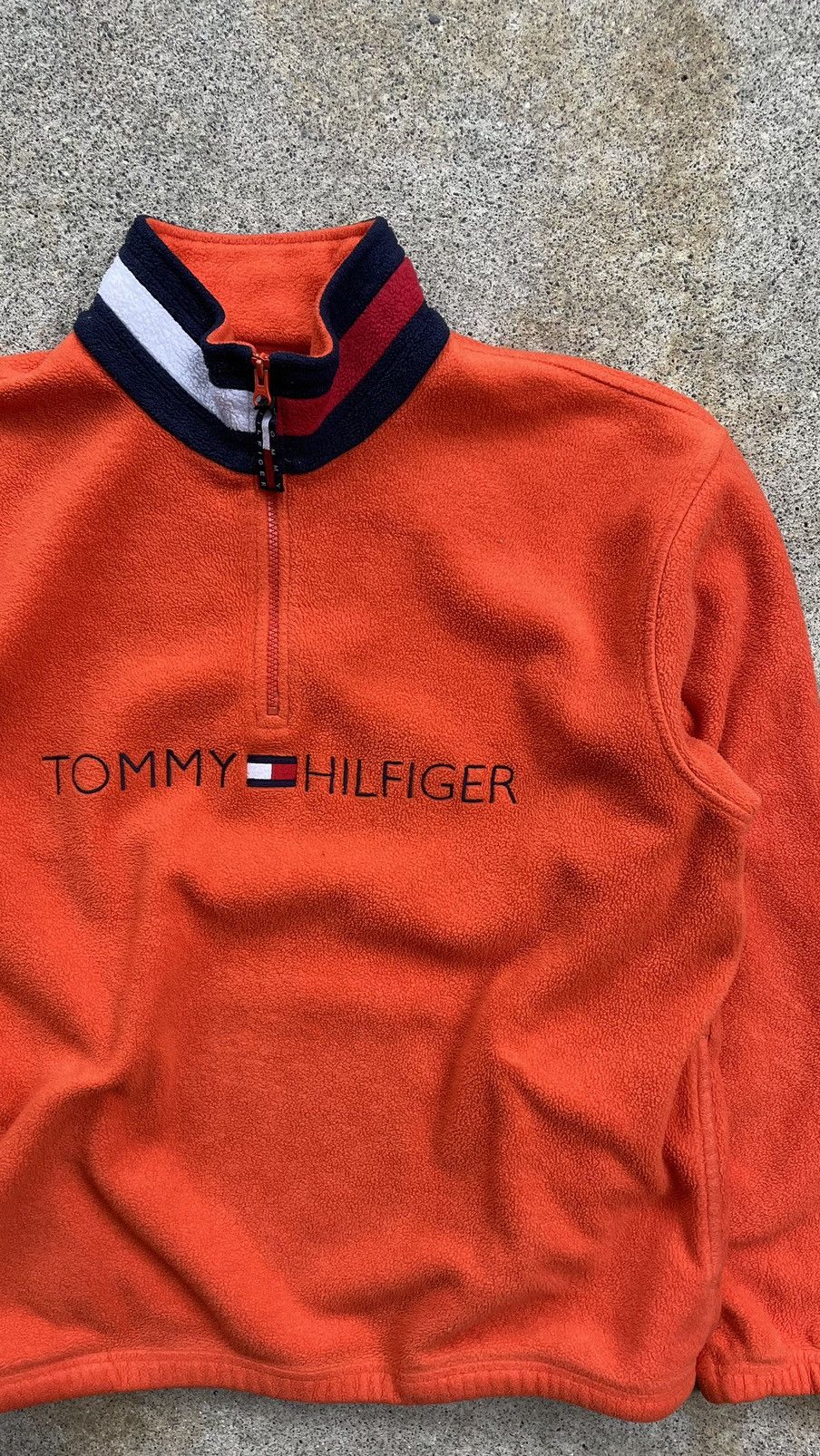 Tommy Hilfiger RARE 90s Tommy Hilfiger Spellout Flag Quarter Zip Fleece Size US L / EU 52-54 / 3 - 2 Thumbnail