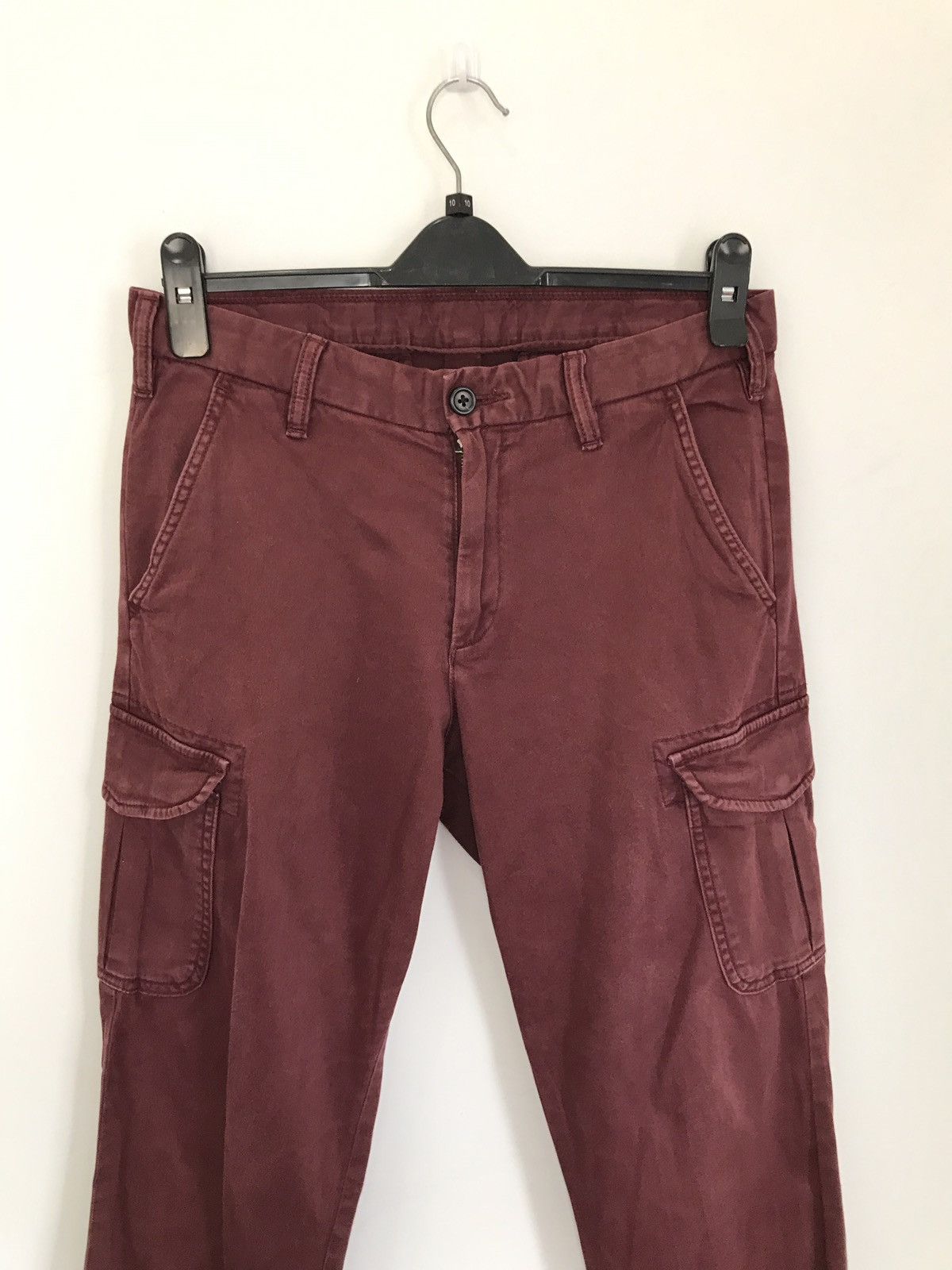 Japanese Brand × Uniqlo Vintage Uniqlo Cargo Maroon Tactical Military Design Pants Size US 30 / EU 46 - 4 Thumbnail