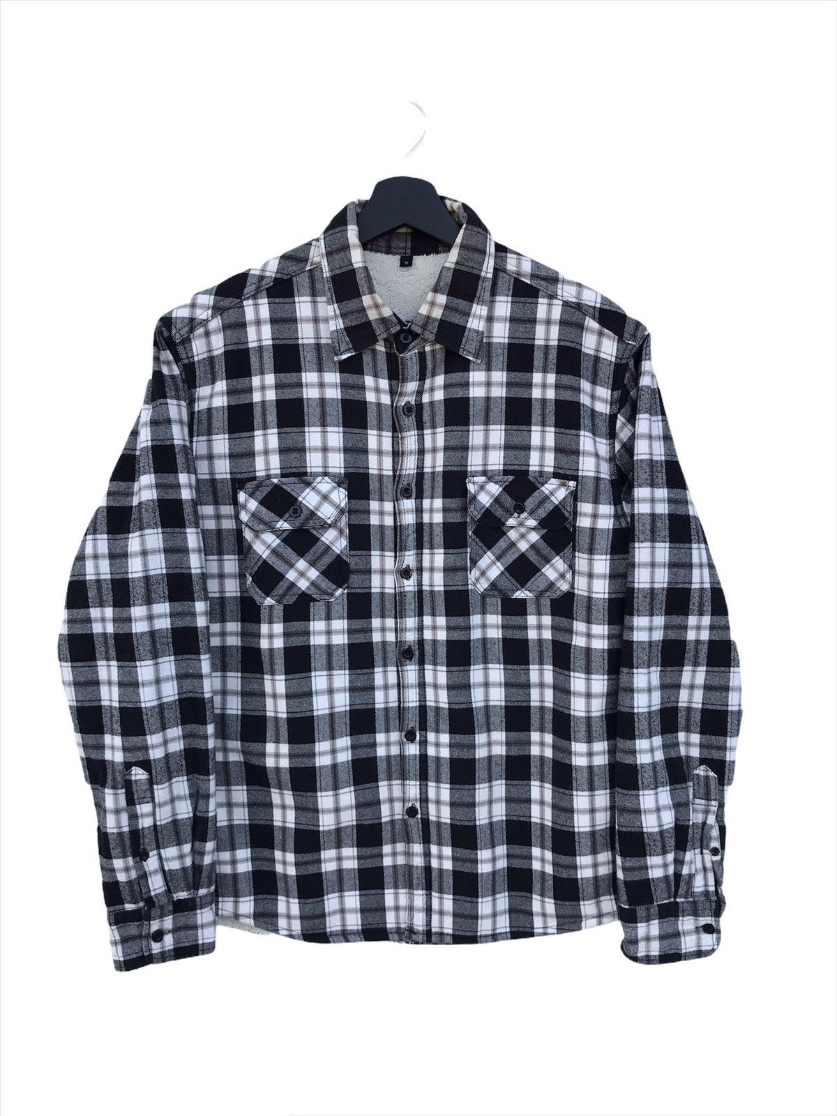 Japanese Brand Freude Checkered Shirts Jacket Fleece Lining