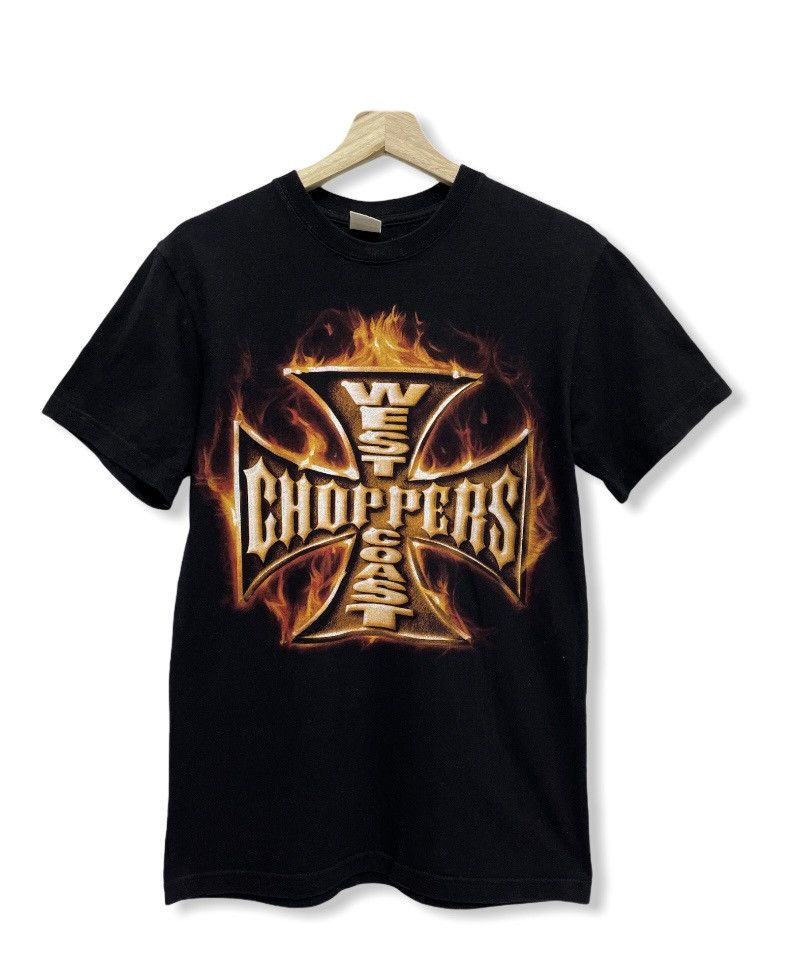 Vintage 🔥WEST COST CHOPPERS🔥Fire Burn Design T-Shirt Size US S / EU 44-46 / 1 - 1 Thumbnail
