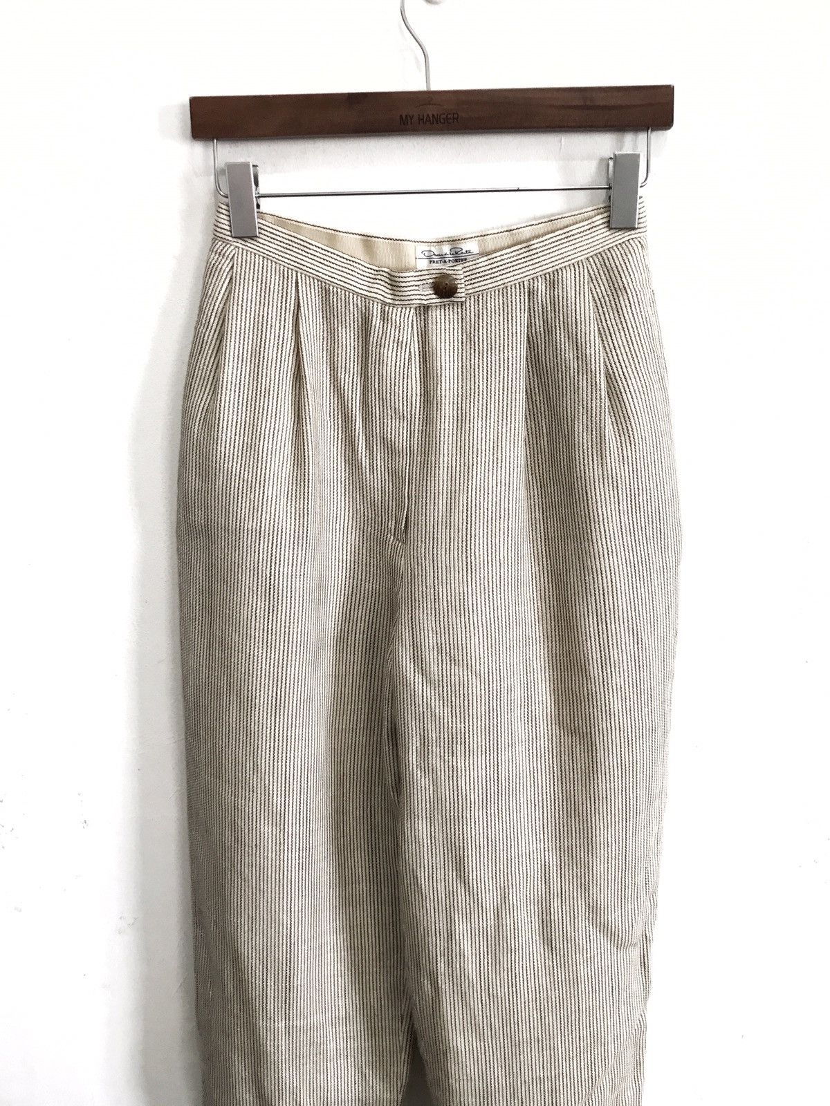 Oscar De La Renta OSCAR DE LA RENTA Gabardine Stripes Rayon Pants Size 26" / US 2 / IT 38 - 4 Thumbnail