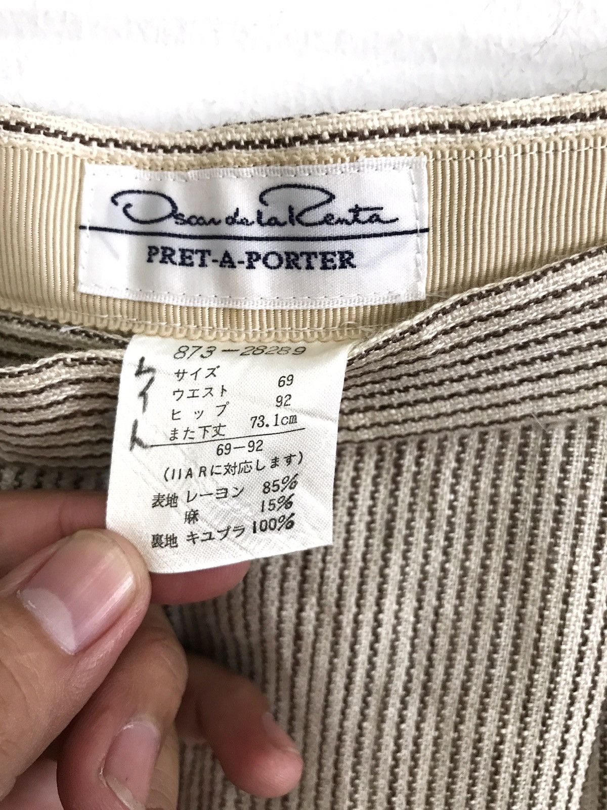 Oscar De La Renta OSCAR DE LA RENTA Gabardine Stripes Rayon Pants Size 26" / US 2 / IT 38 - 8 Thumbnail
