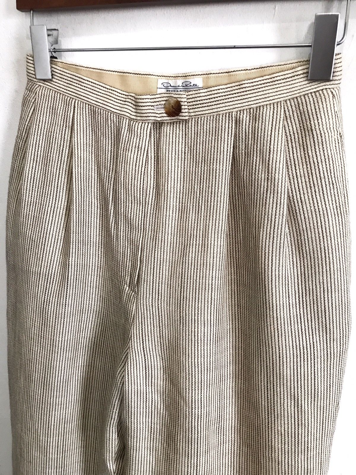 Oscar De La Renta OSCAR DE LA RENTA Gabardine Stripes Rayon Pants Size 26" / US 2 / IT 38 - 6 Thumbnail