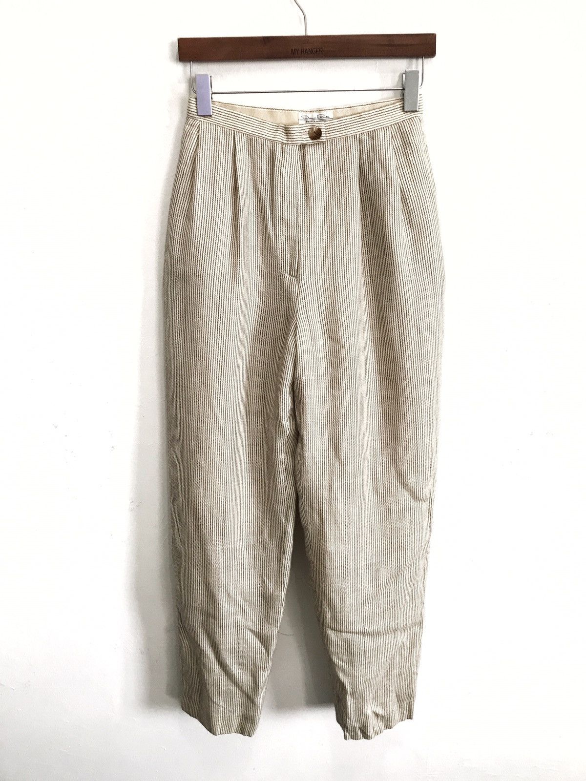 Oscar De La Renta OSCAR DE LA RENTA Gabardine Stripes Rayon Pants Size 26" / US 2 / IT 38 - 1 Thumbnail