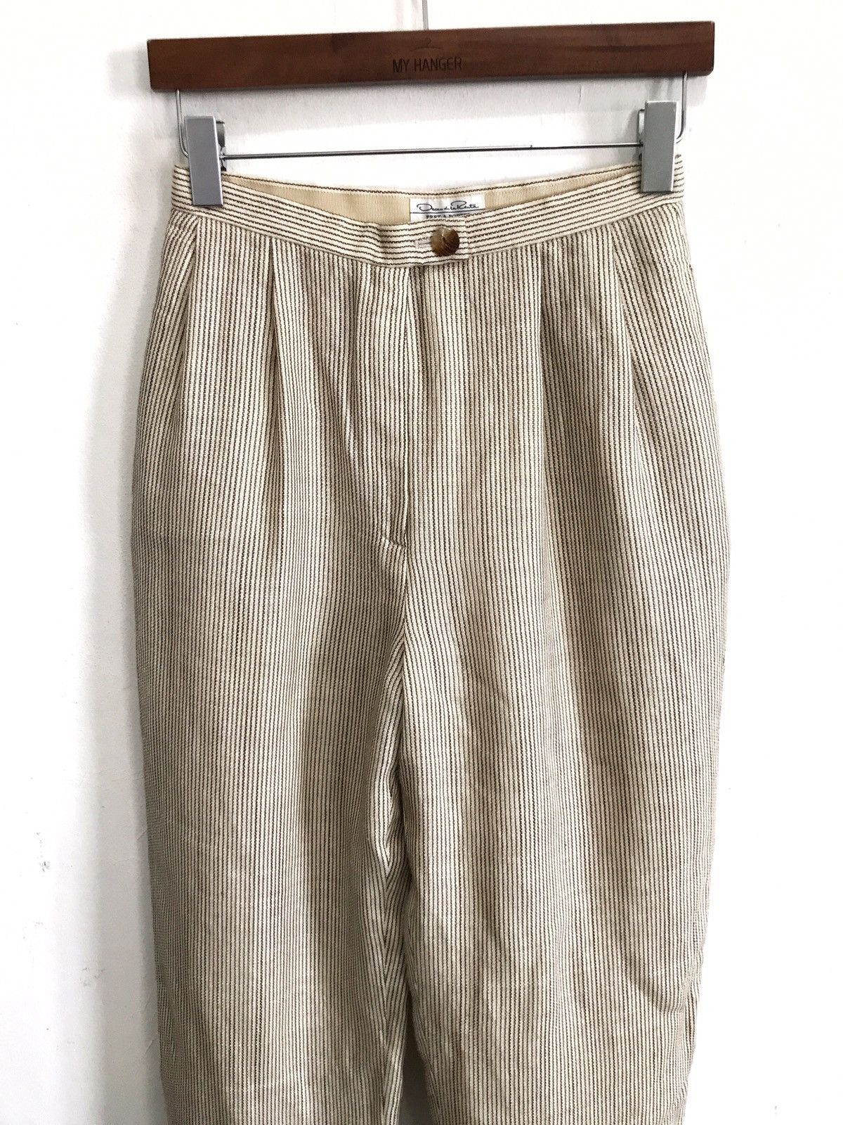 Oscar De La Renta OSCAR DE LA RENTA Gabardine Stripes Rayon Pants Size 26" / US 2 / IT 38 - 5 Thumbnail