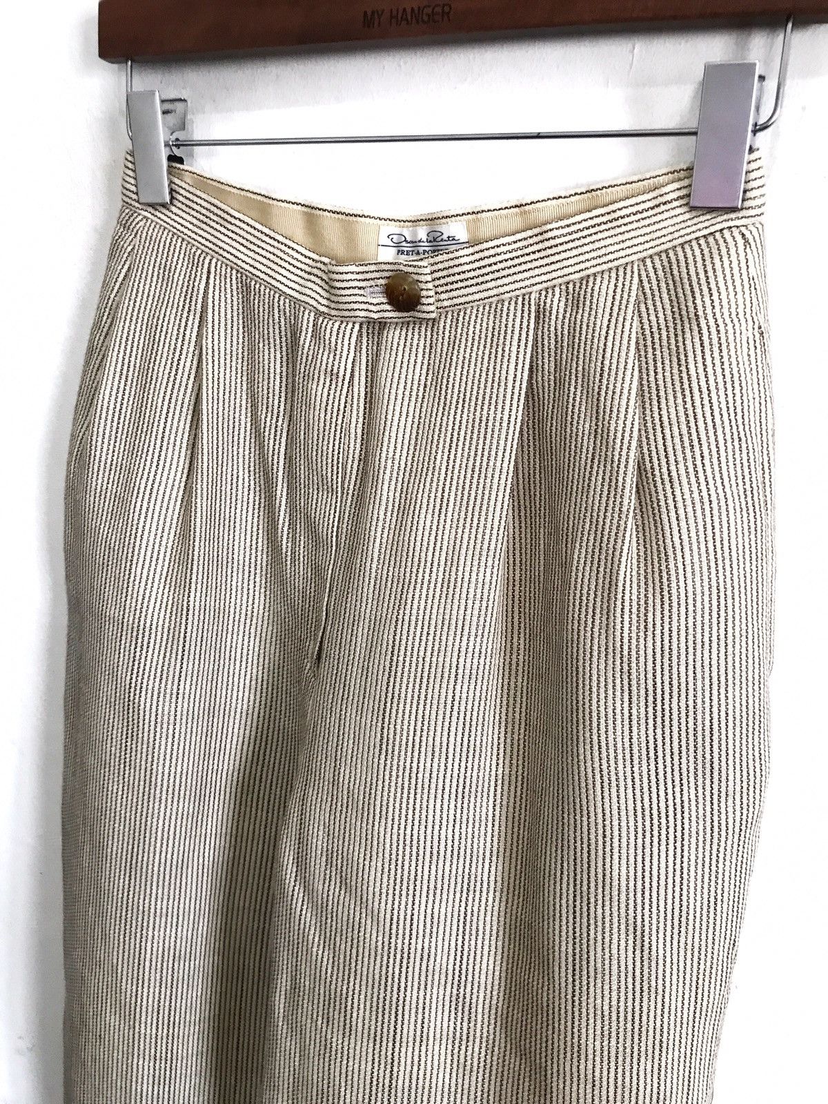 Oscar De La Renta OSCAR DE LA RENTA Gabardine Stripes Rayon Pants Size 26" / US 2 / IT 38 - 2 Thumbnail