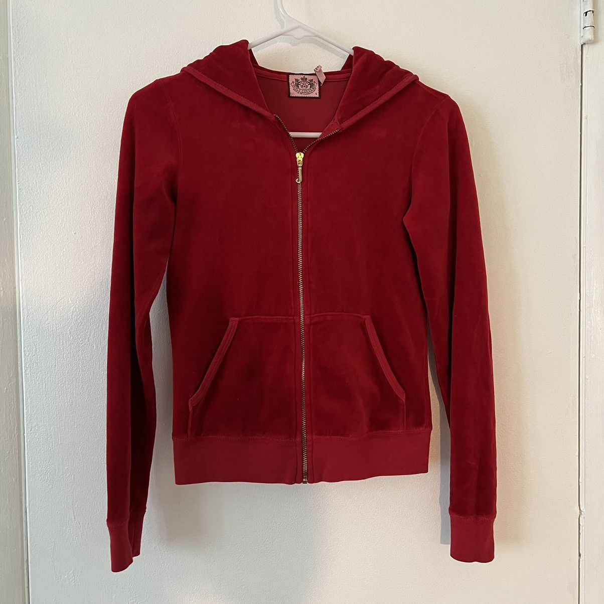 image of Juicy Couture Red Velour Tracksuit, Women's (Size Small)