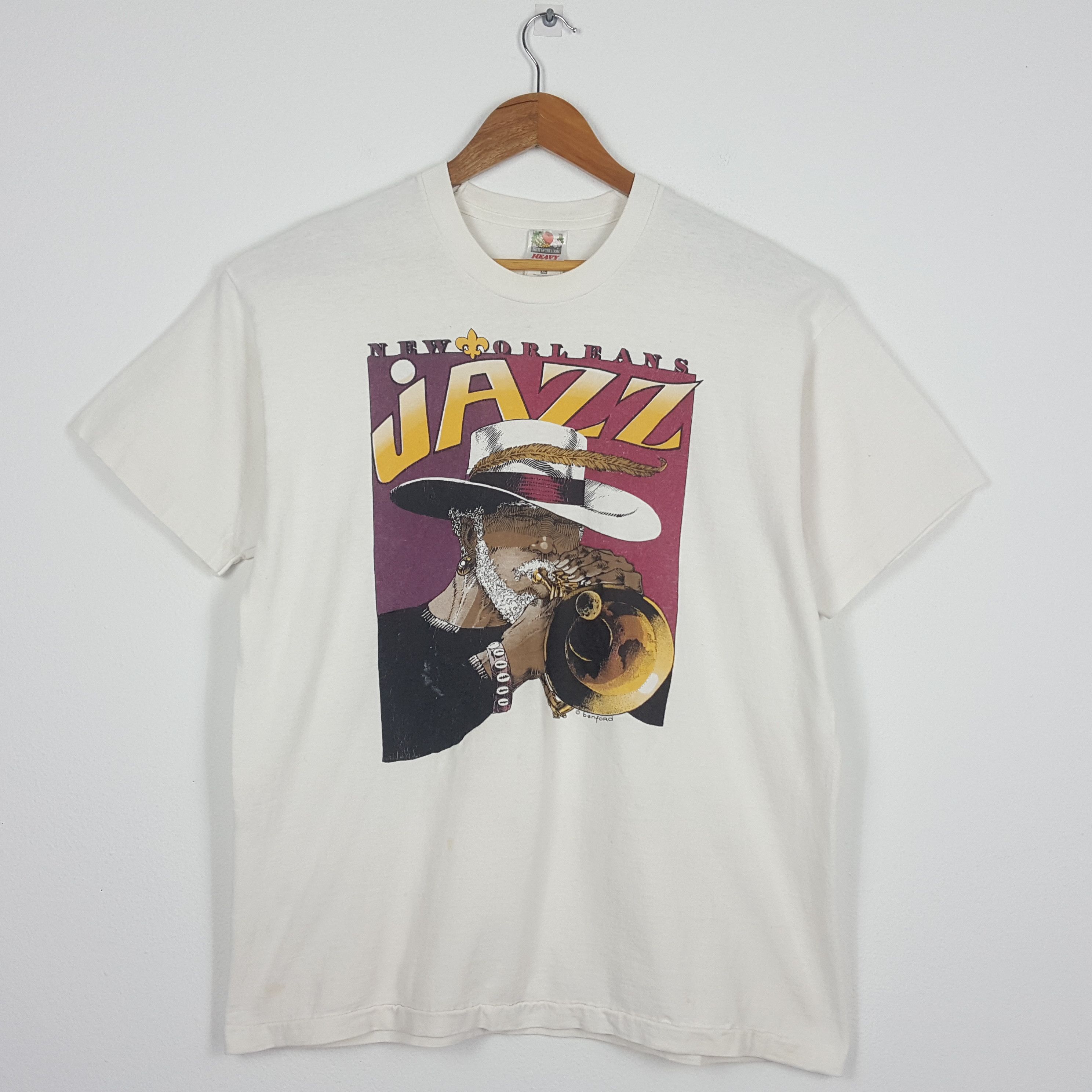 Vintage Vintage JAZZ New Orleans nice design t-shirt Size US XL / EU 56 / 4 - 1 Thumbnail