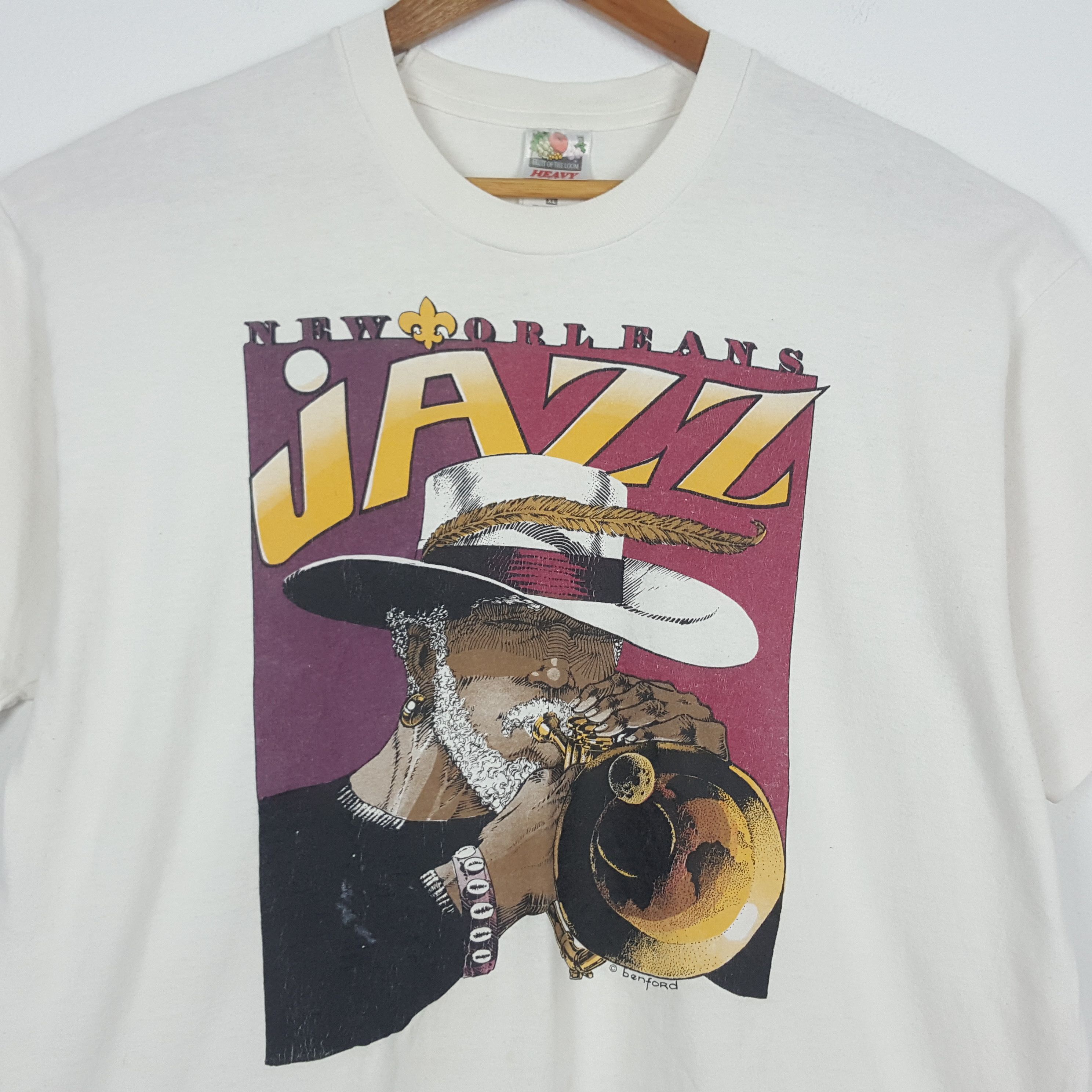 Vintage Vintage JAZZ New Orleans nice design t-shirt Size US XL / EU 56 / 4 - 5 Thumbnail