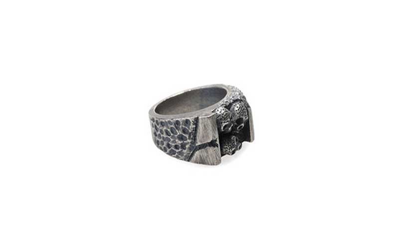 Jewelry Vintage Cool Three Skull Ring Size ONE SIZE - 3 Thumbnail