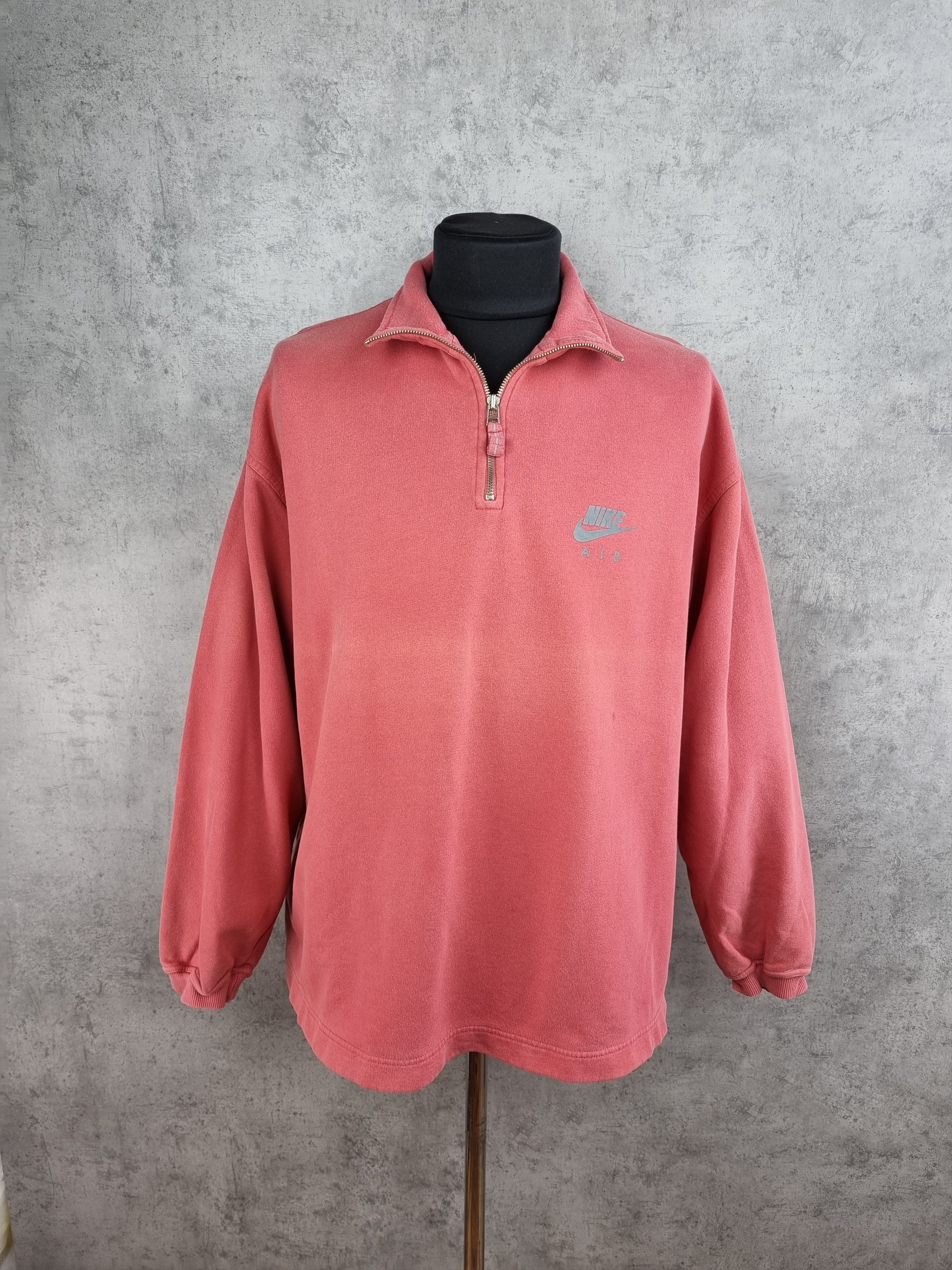 Nike × Vintage 90s NIKE AIR Thrashed Faded Distressed Half zip sweatshirt Size US XL / EU 56 / 4 - 19 Thumbnail