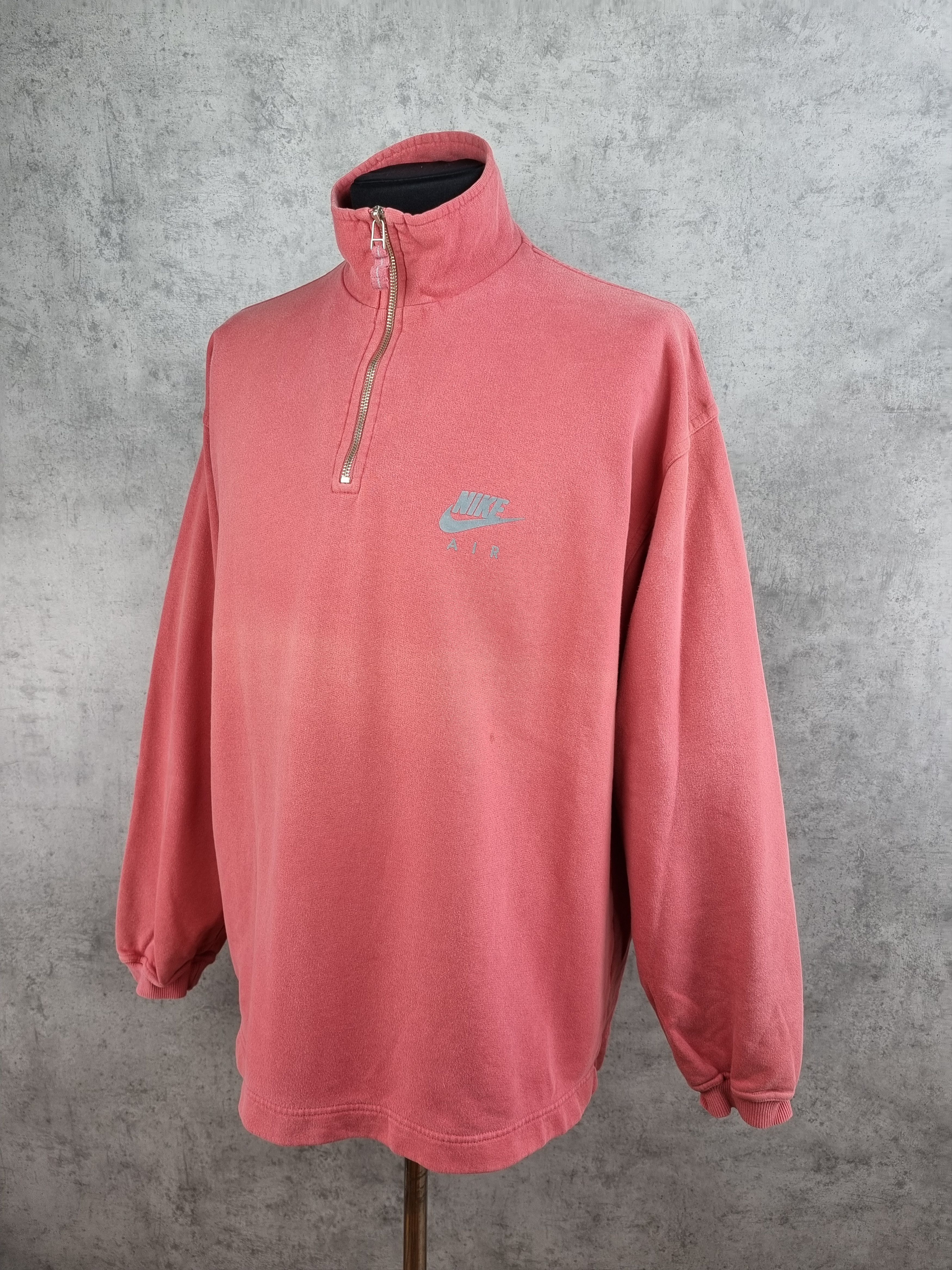 Nike × Vintage 90s NIKE AIR Thrashed Faded Distressed Half zip sweatshirt Size US XL / EU 56 / 4 - 3 Thumbnail