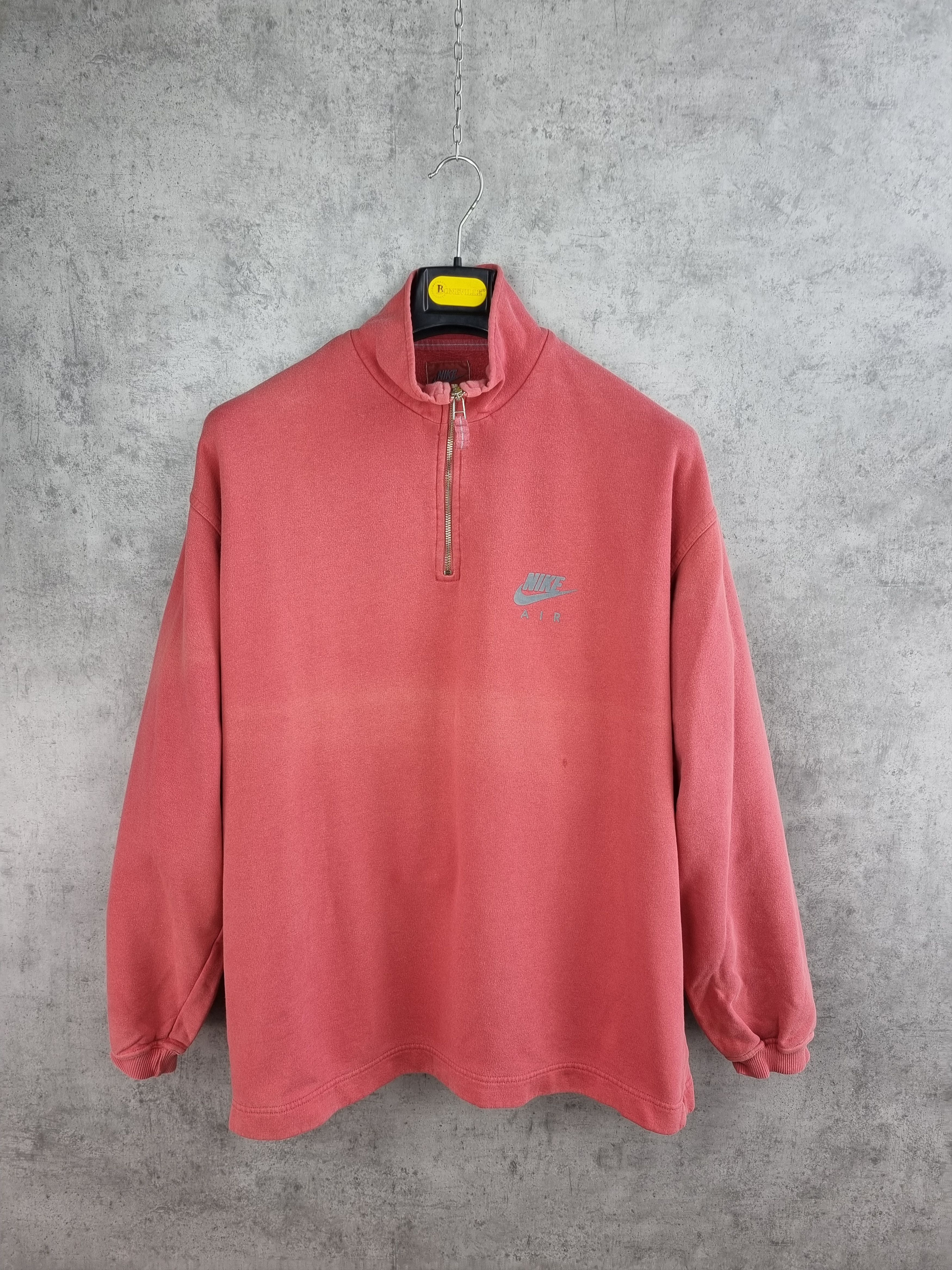Nike × Vintage 90s NIKE AIR Thrashed Faded Distressed Half zip sweatshirt Size US XL / EU 56 / 4 - 2 Thumbnail