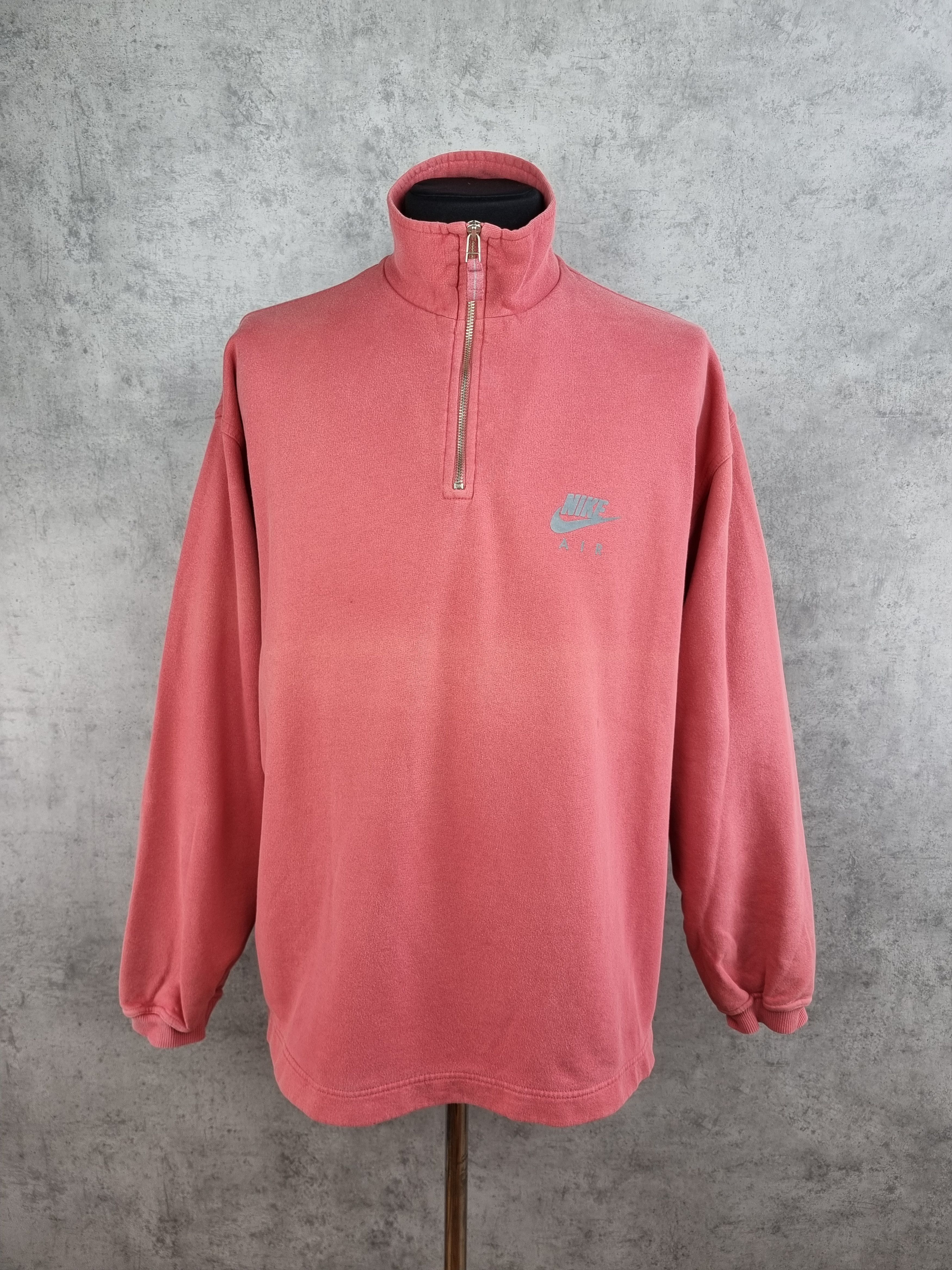 Nike × Vintage 90s NIKE AIR Thrashed Faded Distressed Half zip sweatshirt Size US XL / EU 56 / 4 - 20 Thumbnail
