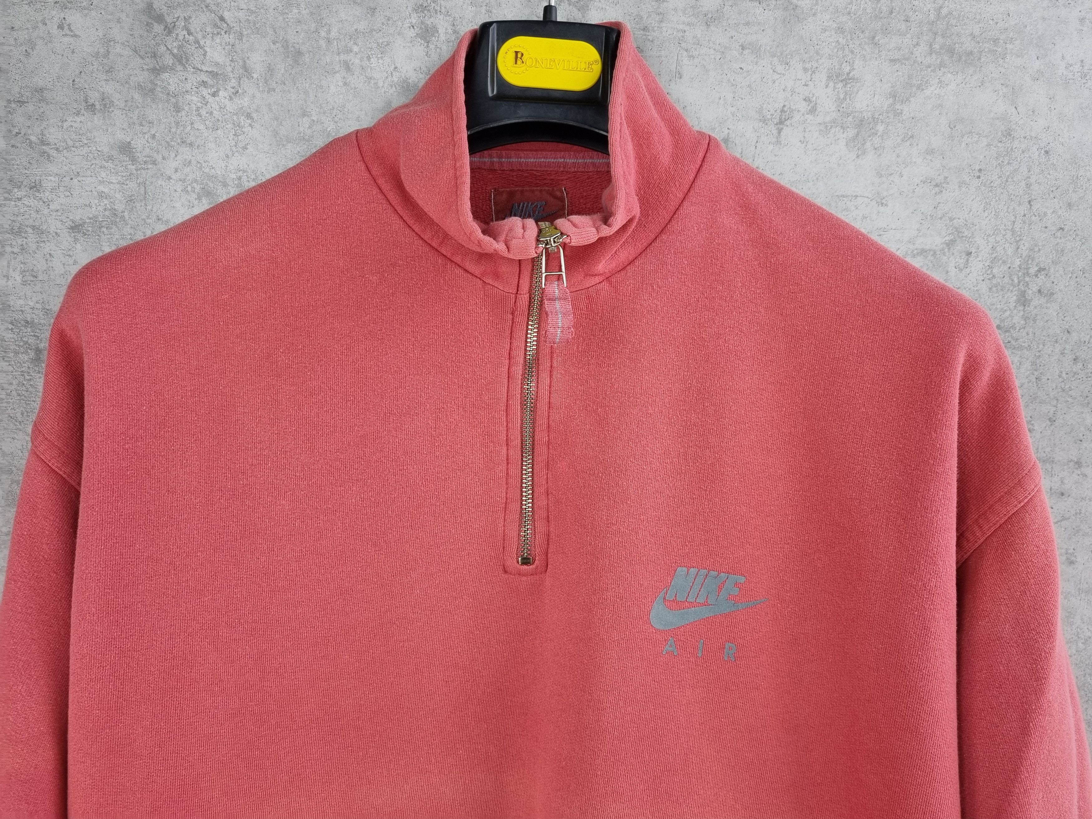 Nike × Vintage 90s NIKE AIR Thrashed Faded Distressed Half zip sweatshirt Size US XL / EU 56 / 4 - 1 Thumbnail