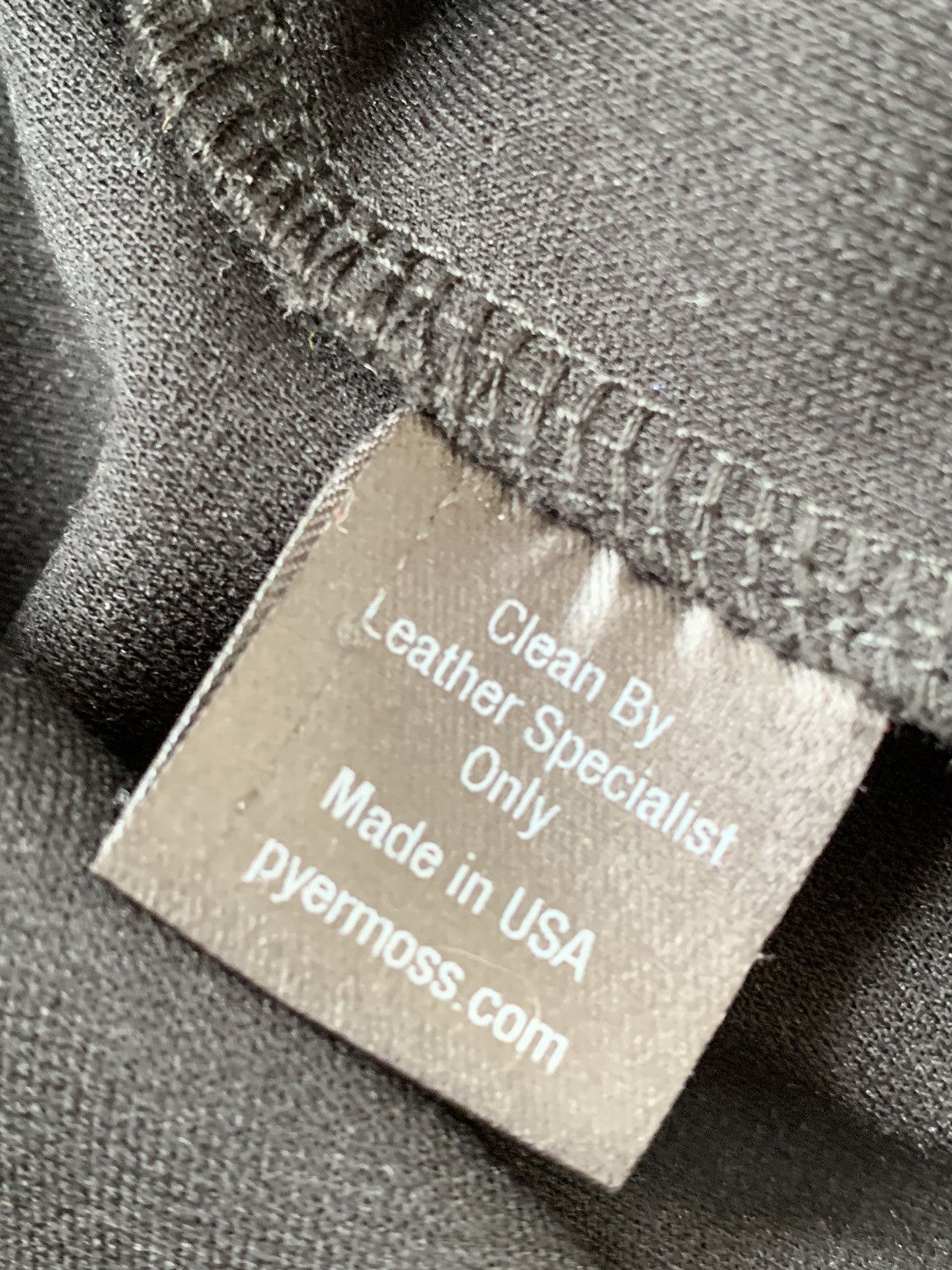 Pyer Moss $700 Black lamb leather panel cotton sweatshirt Made In USA Size US M / EU 48-50 / 2 - 9 Thumbnail