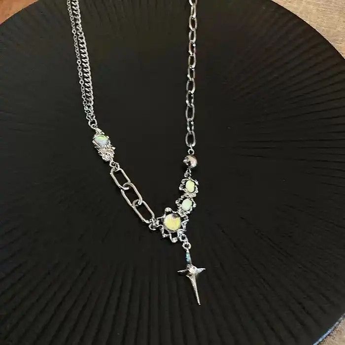 Jewelry Electro Chain Crystal Stone Necklace Size ONE SIZE - 1 Preview