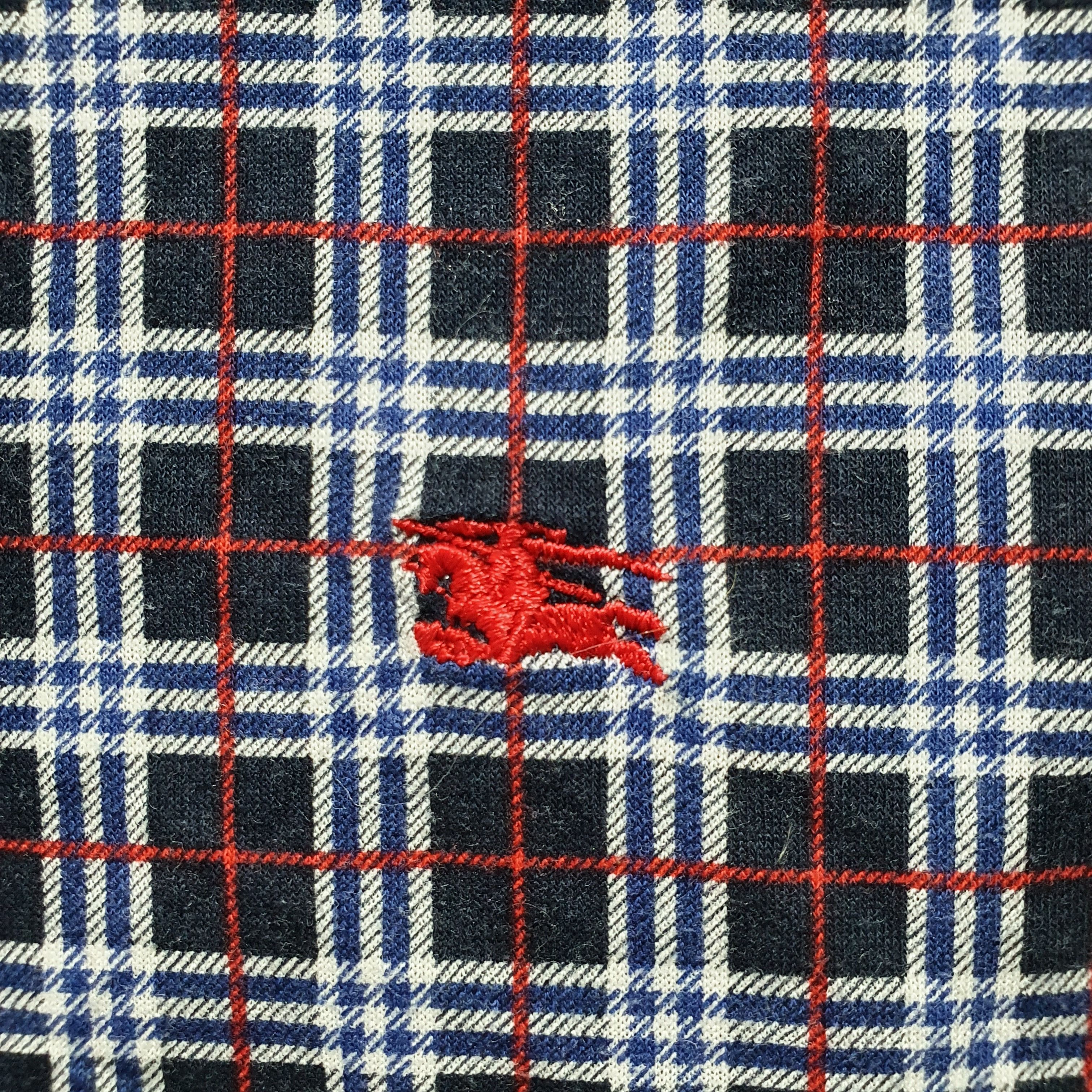 Burberry × Burberry Prorsum × Vintage 80s Vintage Burberrys Polo Tee Plaid Shirt in blue Size US S / EU 44-46 / 1 - 5 Thumbnail