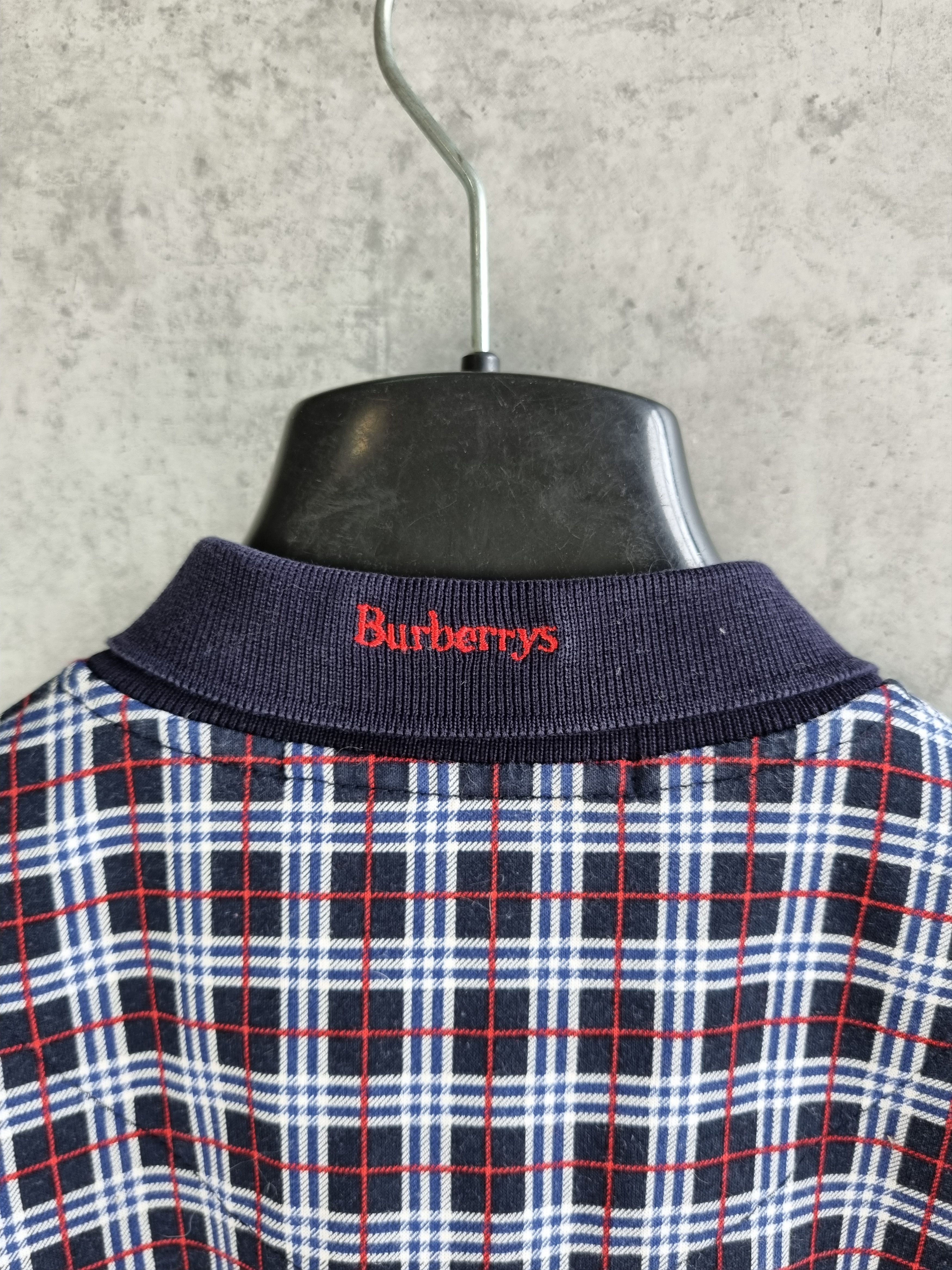 Burberry × Burberry Prorsum × Vintage 80s Vintage Burberrys Polo Tee Plaid Shirt in blue Size US S / EU 44-46 / 1 - 7 Thumbnail